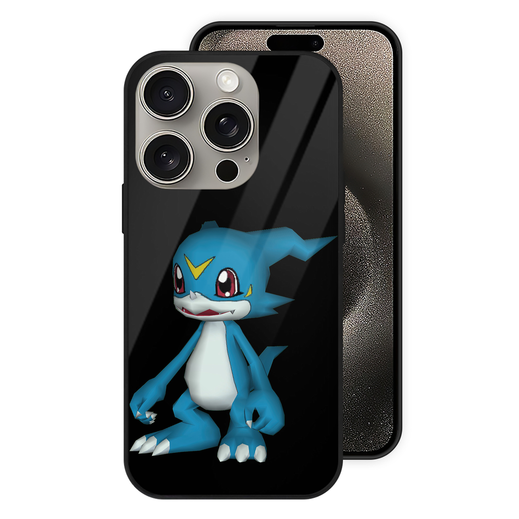 （画像用） Digimon デジタルモンスター/デジモン 【iPhone15Pro対応】スマホケース 耐衝撃＆黄変防止 背面ガラス