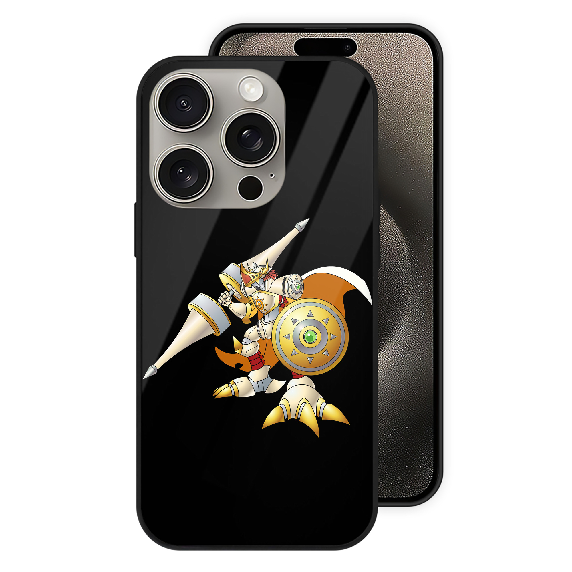 （画像用） Digimon デジタルモンスター/デジモン 【iPhone15Pro対応】スマホケース 耐衝撃＆黄変防止 背面ガラス