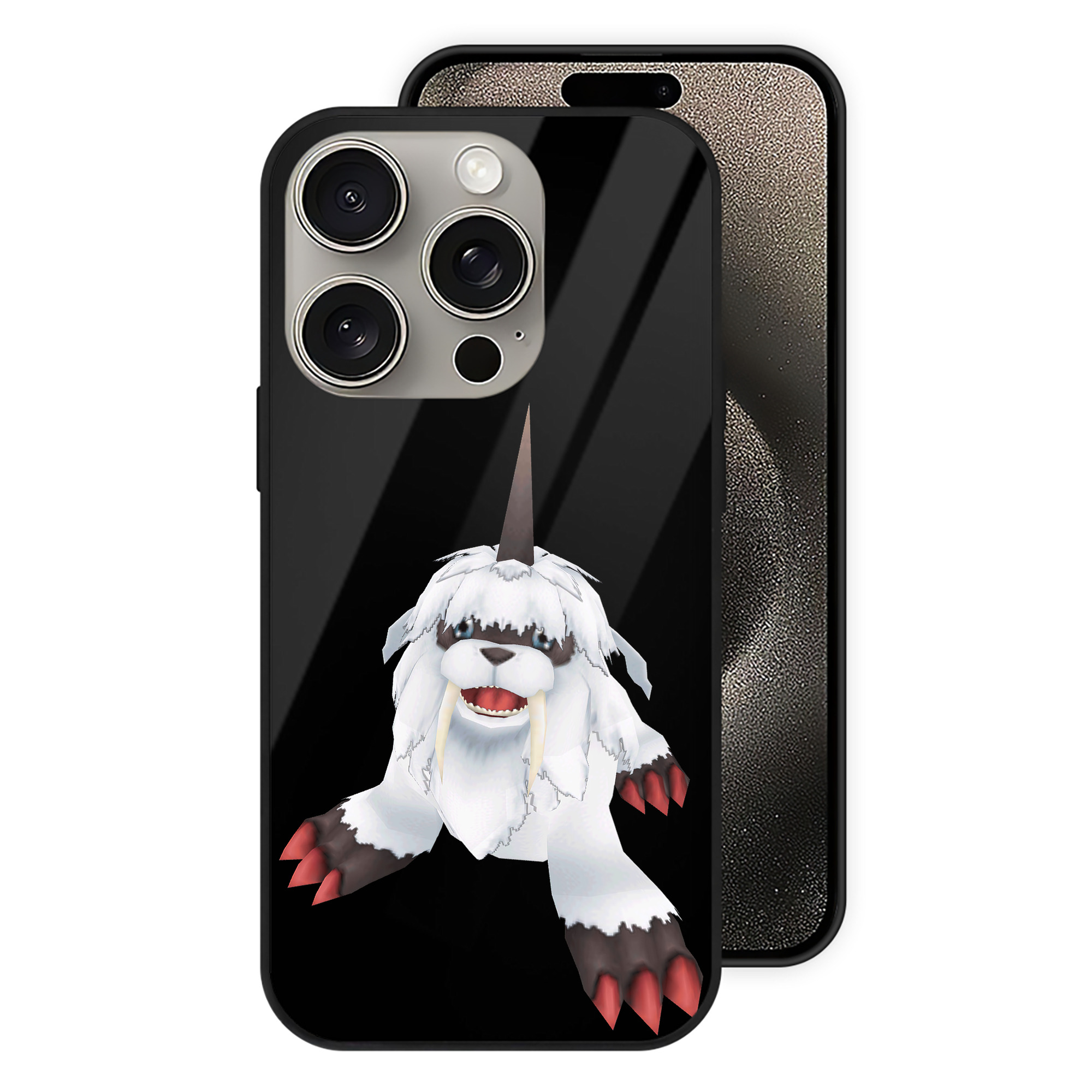 （画像用） Digimon デジタルモンスター/デジモン 【iPhone15Pro対応】スマホケース 耐衝撃＆黄変防止 背面ガラス