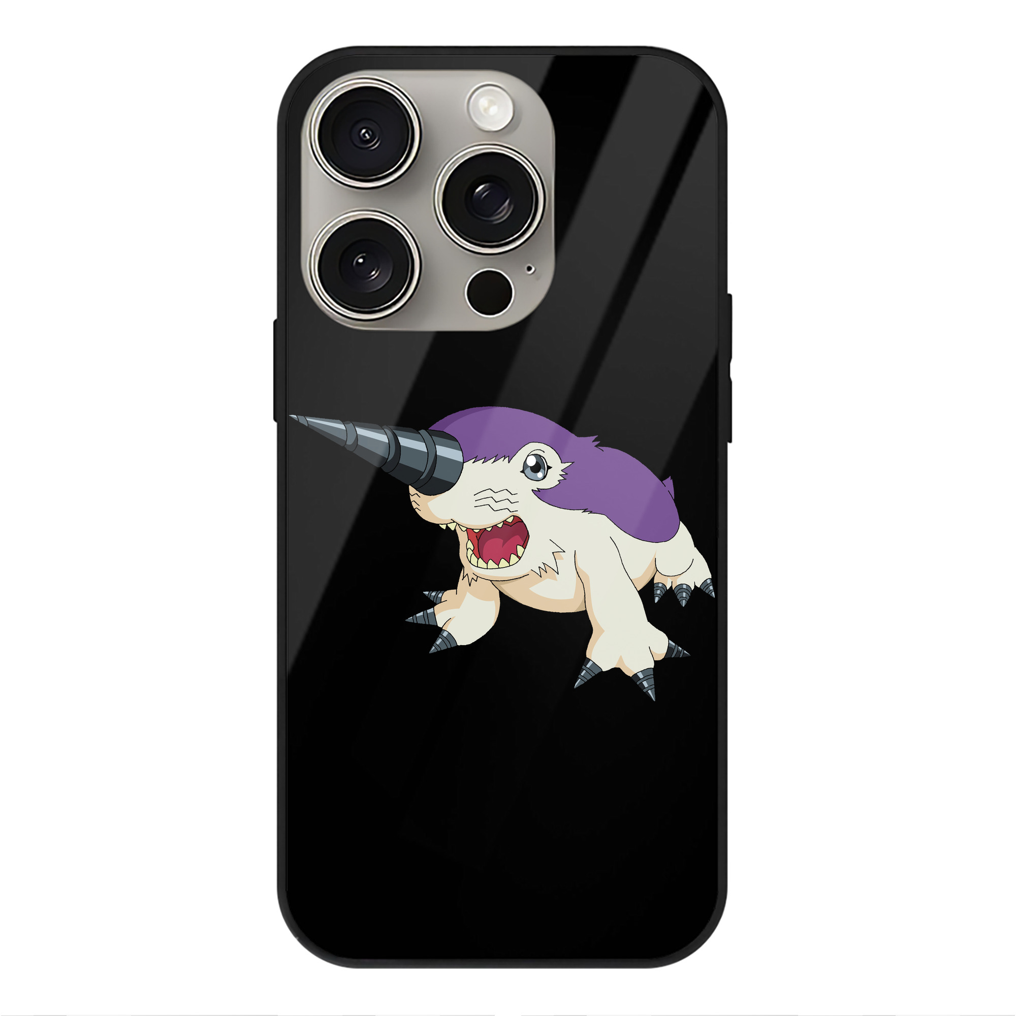 （画像用） Digimon デジタルモンスター/デジモン 【iPhone15Pro対応】スマホケース 耐衝撃＆黄変防止 背面ガラス