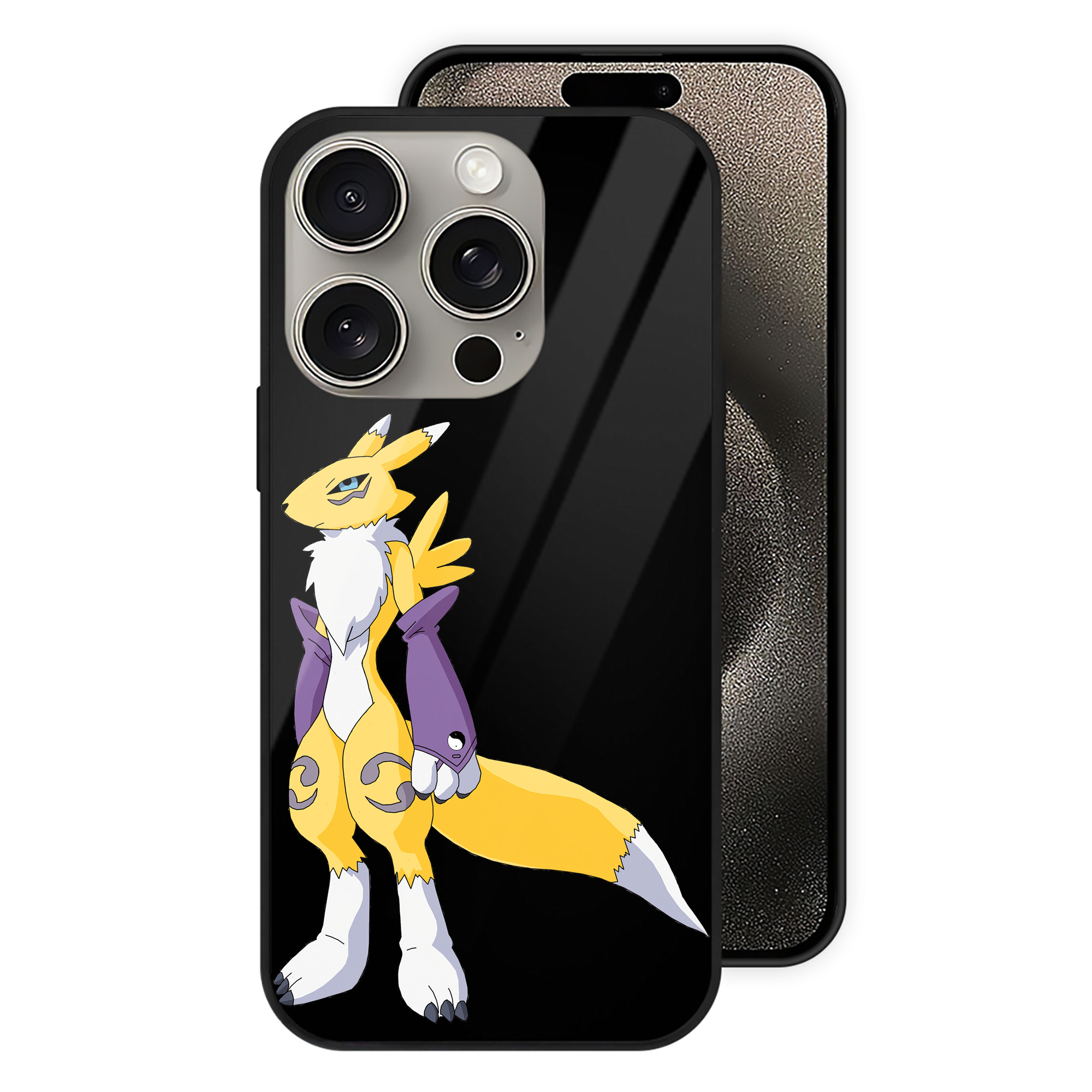 （画像用） Digimon デジタルモンスター/デジモン 【iPhone15Pro対応】スマホケース 耐衝撃＆黄変防止 背面ガラス