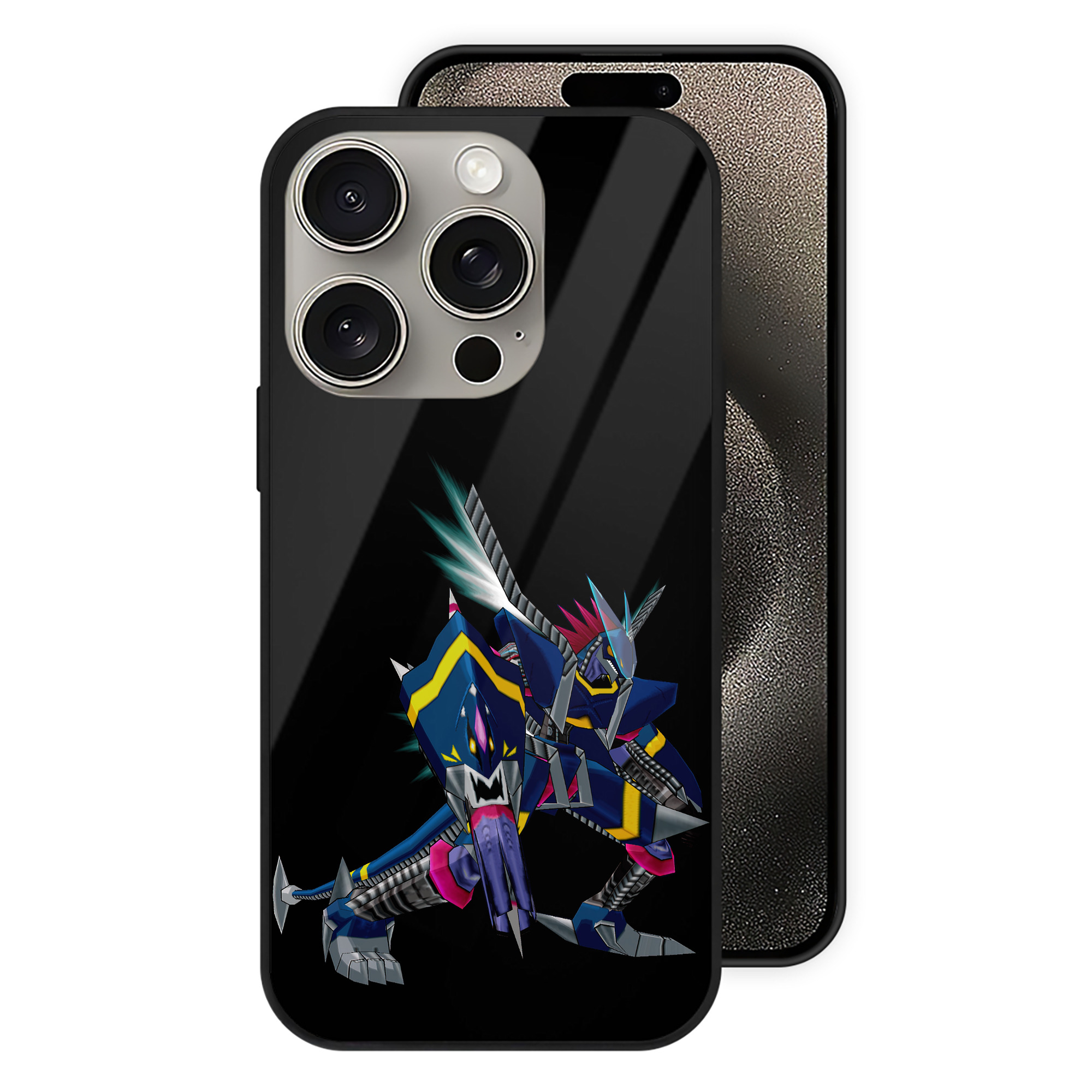 （画像用） Digimon デジタルモンスター/デジモン 【iPhone15Pro対応】スマホケース 耐衝撃＆黄変防止 背面ガラス