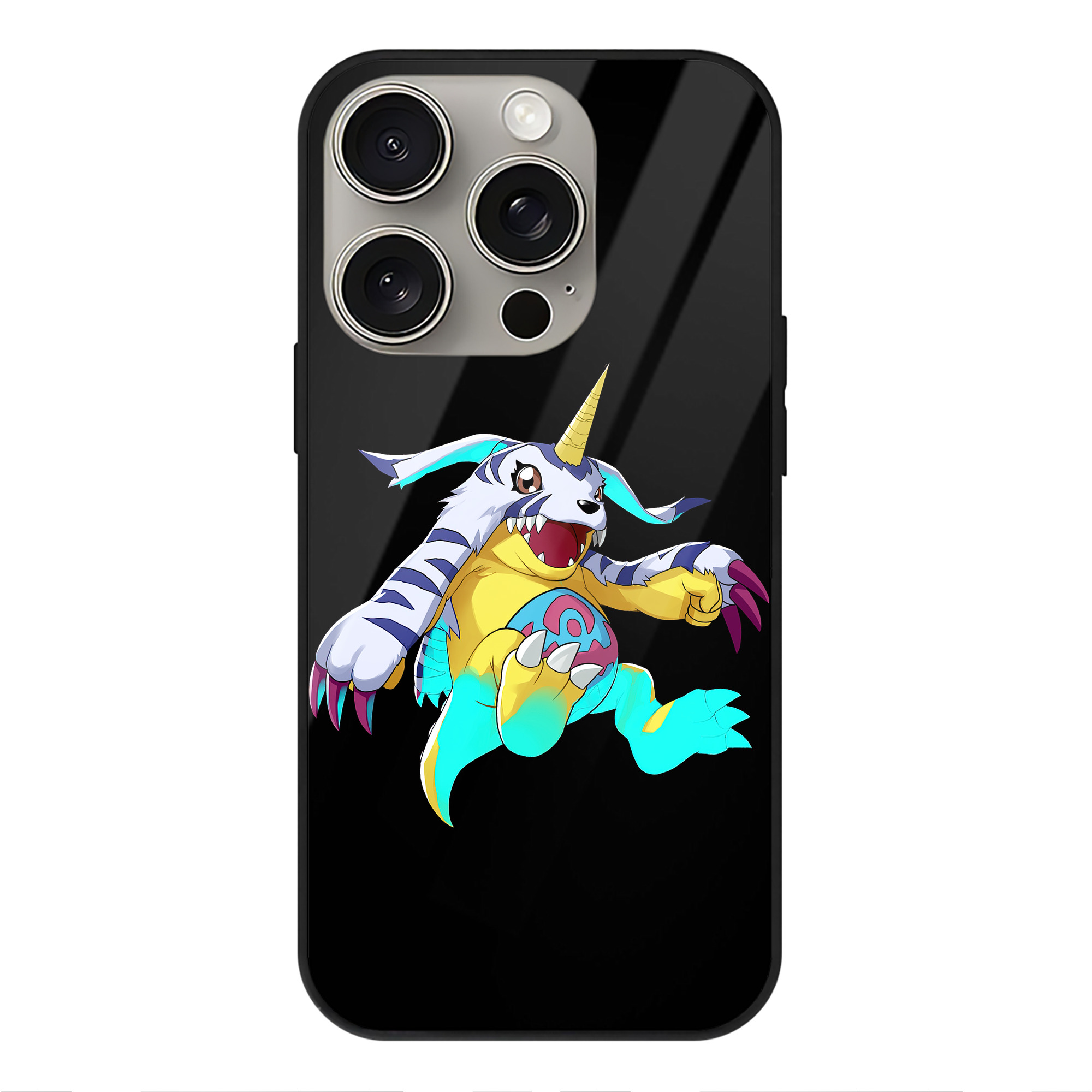 （画像用） Digimon デジタルモンスター/デジモン 【iPhone15Pro対応】スマホケース 耐衝撃＆黄変防止 背面ガラス