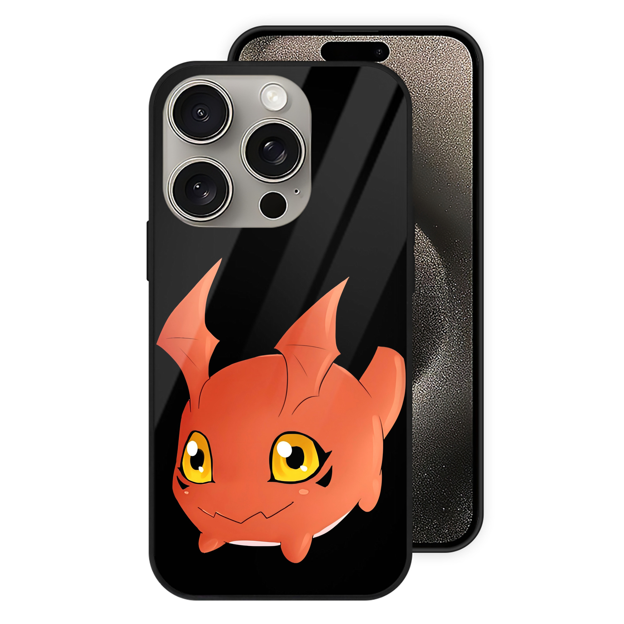 （画像用） Digimon デジタルモンスター/デジモン 【iPhone15Pro対応】スマホケース 耐衝撃＆黄変防止 背面ガラス
