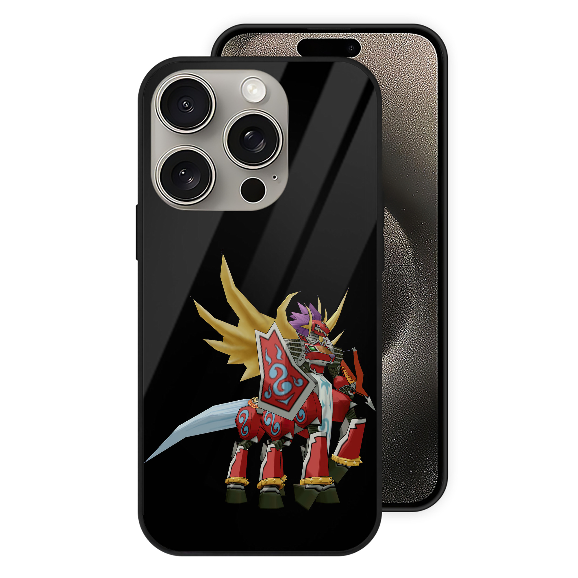 （画像用） Digimon デジタルモンスター/デジモン 【iPhone15Pro対応】スマホケース 耐衝撃＆黄変防止 背面ガラス