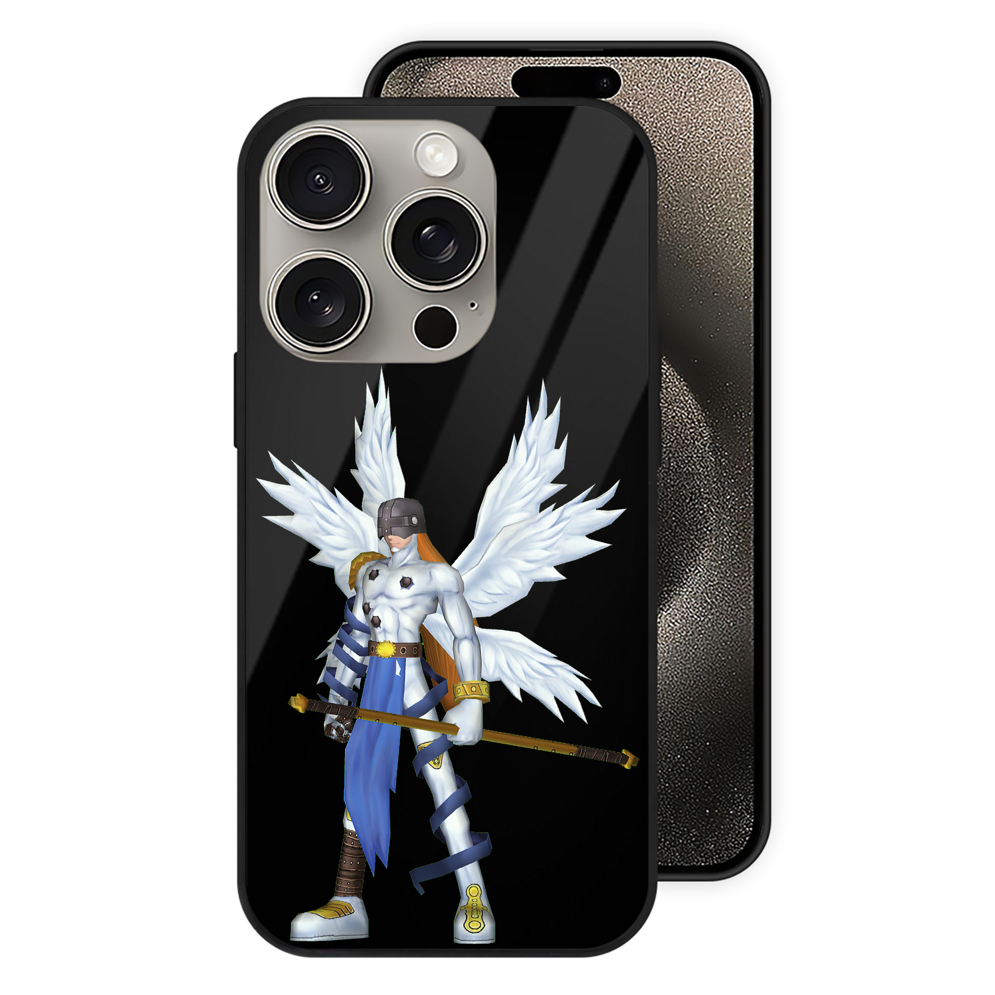（画像用） Digimon デジタルモンスター/デジモン 【iPhone15Pro対応】スマホケース 耐衝撃＆黄変防止 背面ガラス