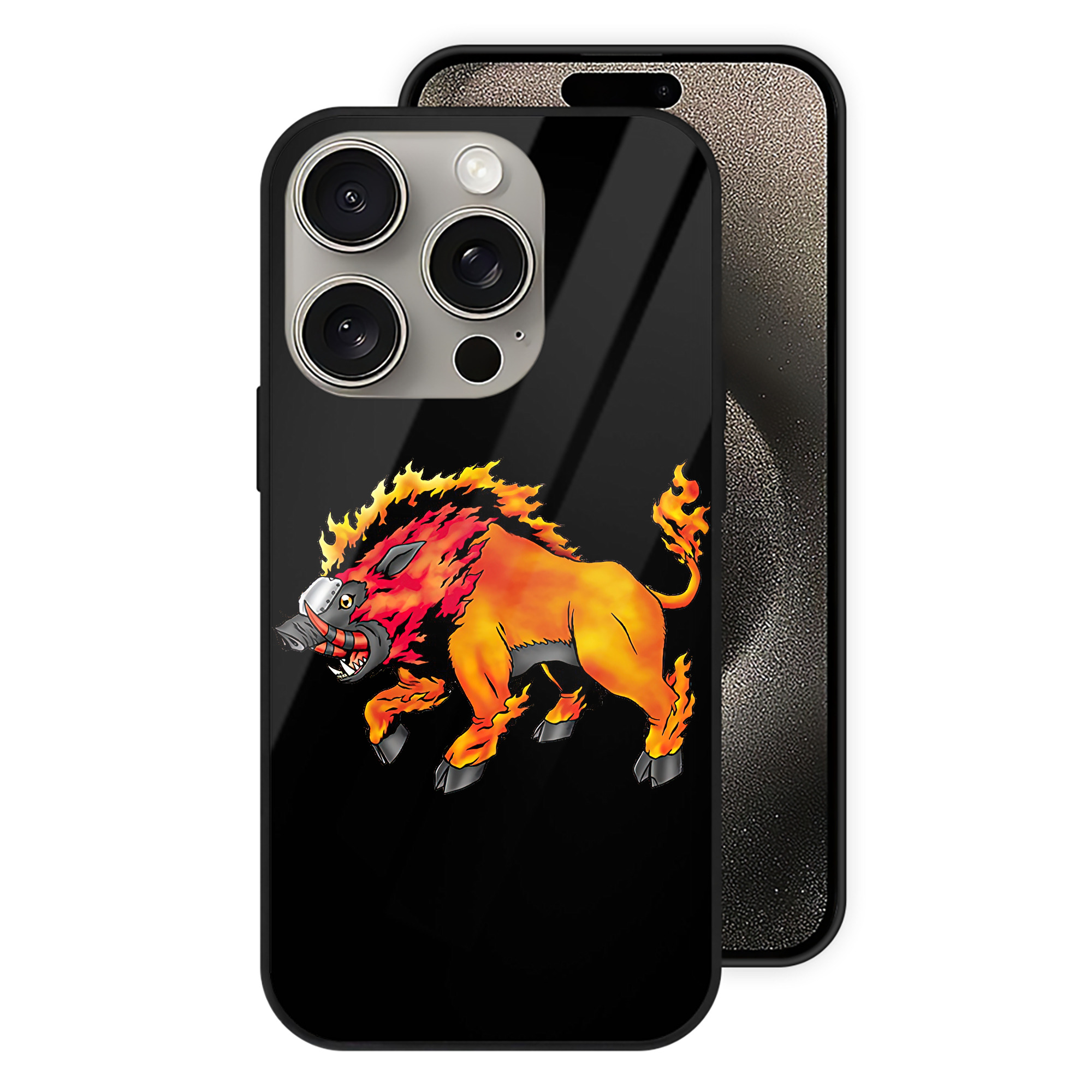 （画像用） Digimon デジタルモンスター/デジモン 【iPhone15Pro対応】スマホケース 耐衝撃＆黄変防止 背面ガラス