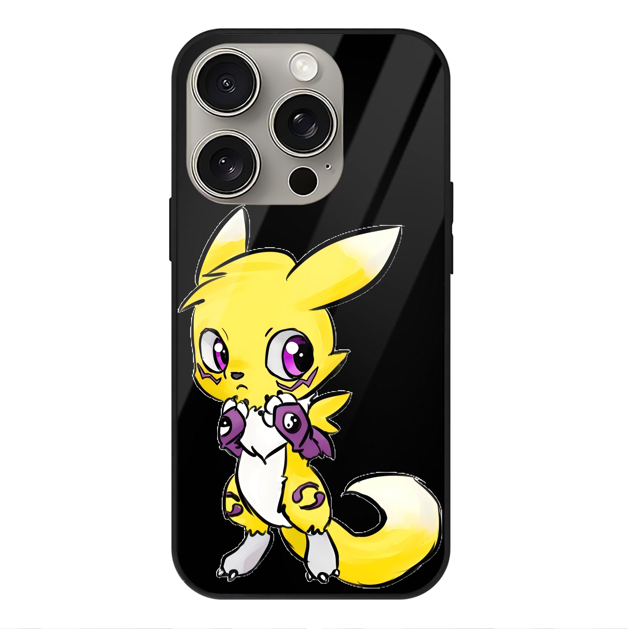（画像用） Digimon デジタルモンスター/デジモン 【iPhone15Pro対応】スマホケース 耐衝撃＆黄変防止 背面ガラス