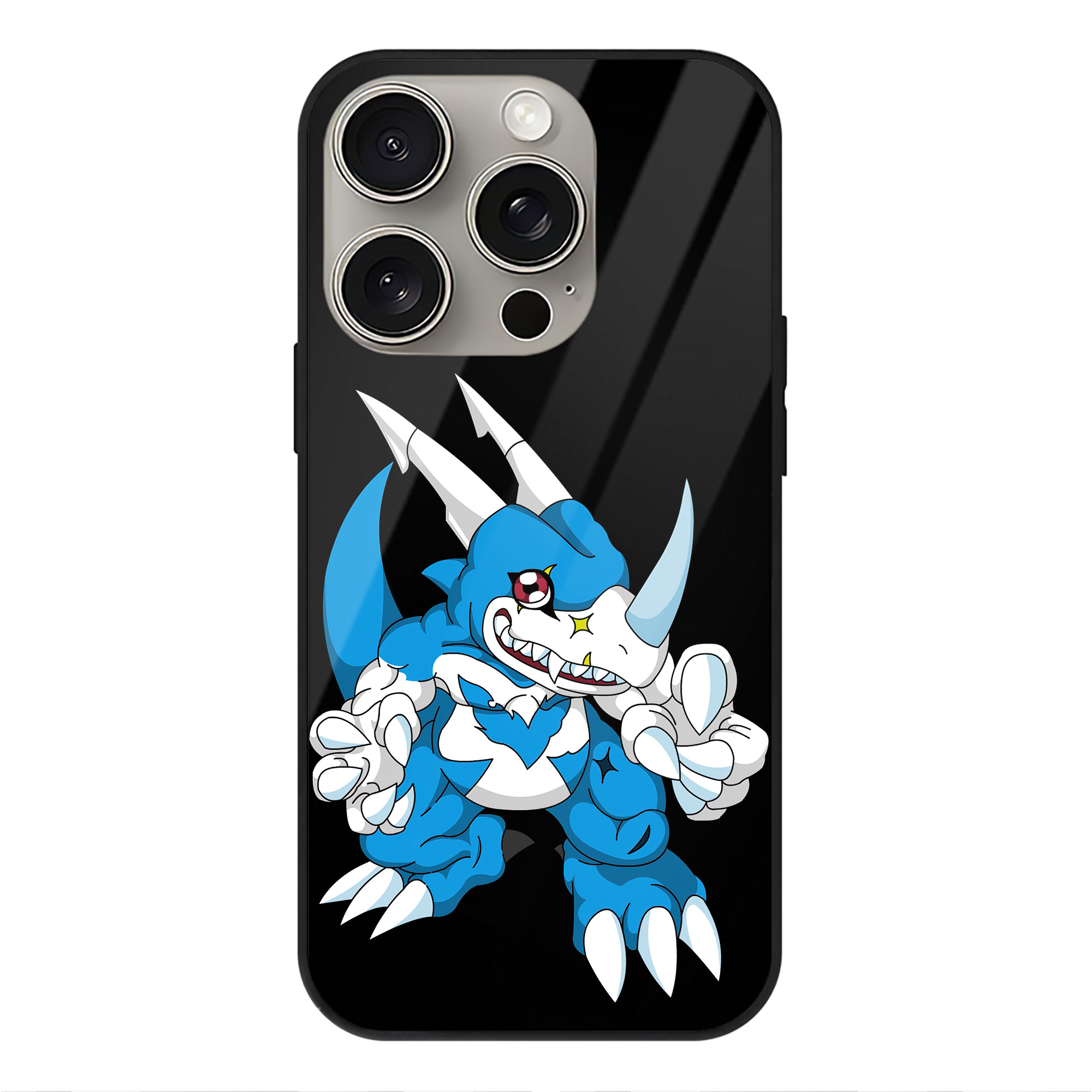（画像用） Digimon デジタルモンスター/デジモン 【iPhone15Pro対応】スマホケース 耐衝撃＆黄変防止 背面ガラス