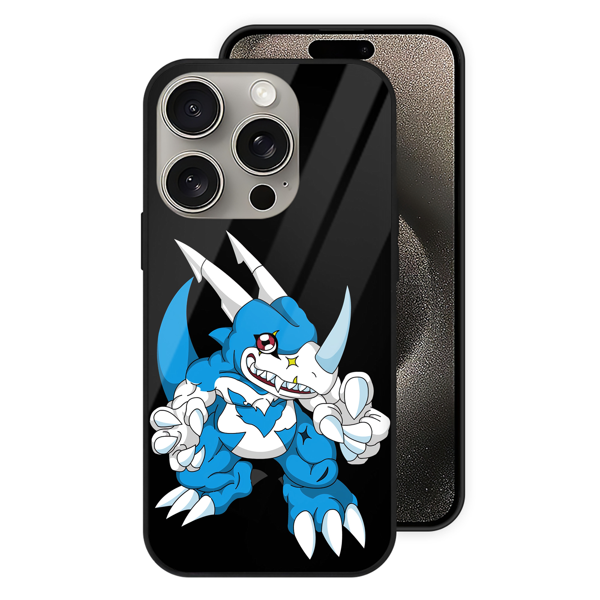 （画像用） Digimon デジタルモンスター/デジモン 【iPhone15Pro対応】スマホケース 耐衝撃＆黄変防止 背面ガラス