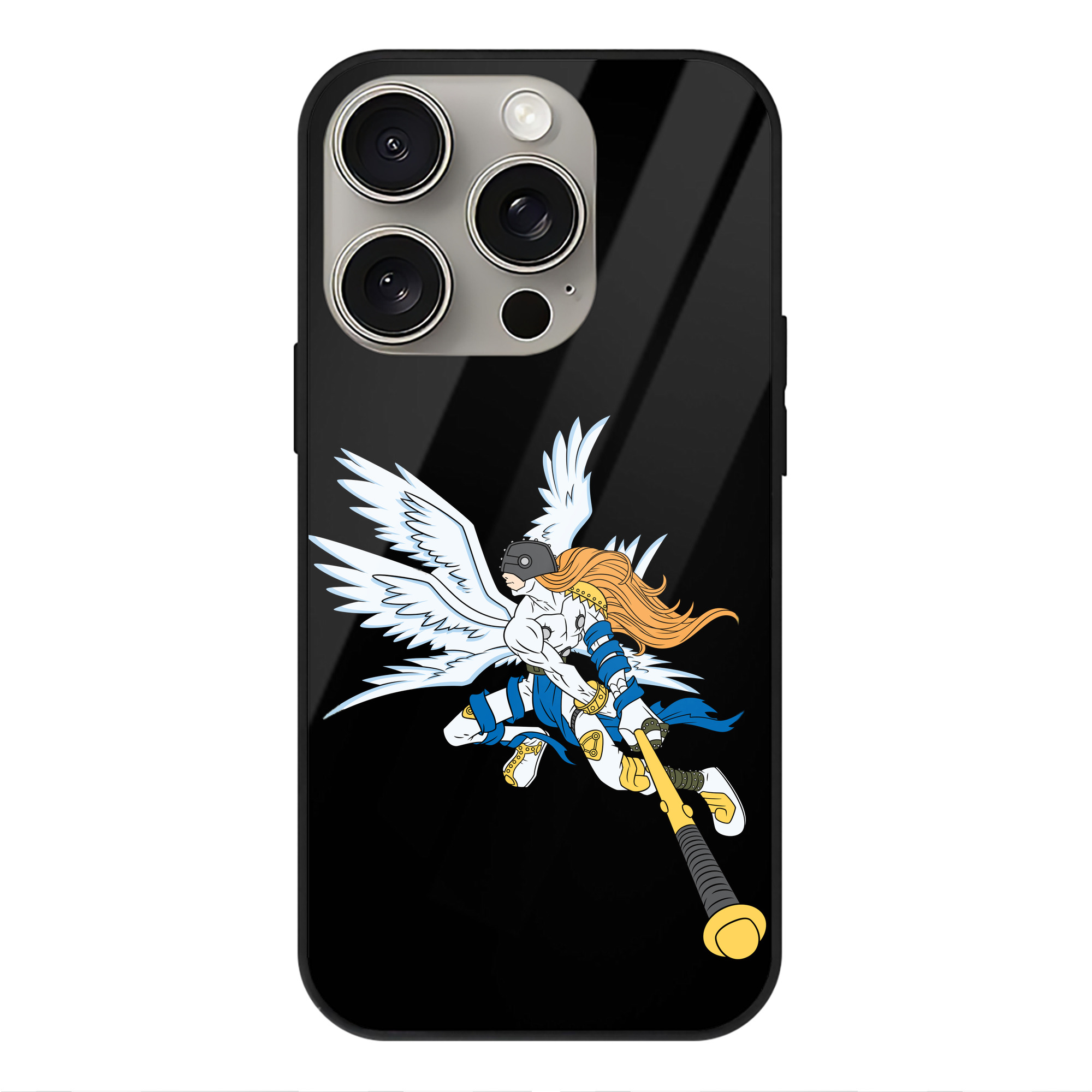 （画像用） Digimon デジタルモンスター/デジモン 【iPhone15Pro対応】スマホケース 耐衝撃＆黄変防止 背面ガラス