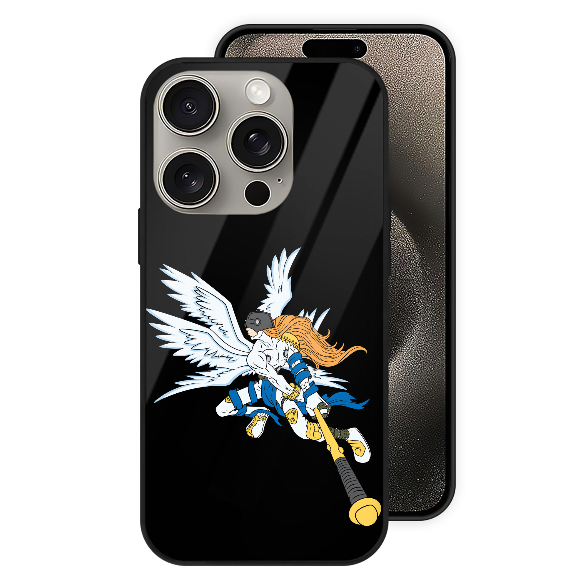 （画像用） Digimon デジタルモンスター/デジモン 【iPhone15Pro対応】スマホケース 耐衝撃＆黄変防止 背面ガラス