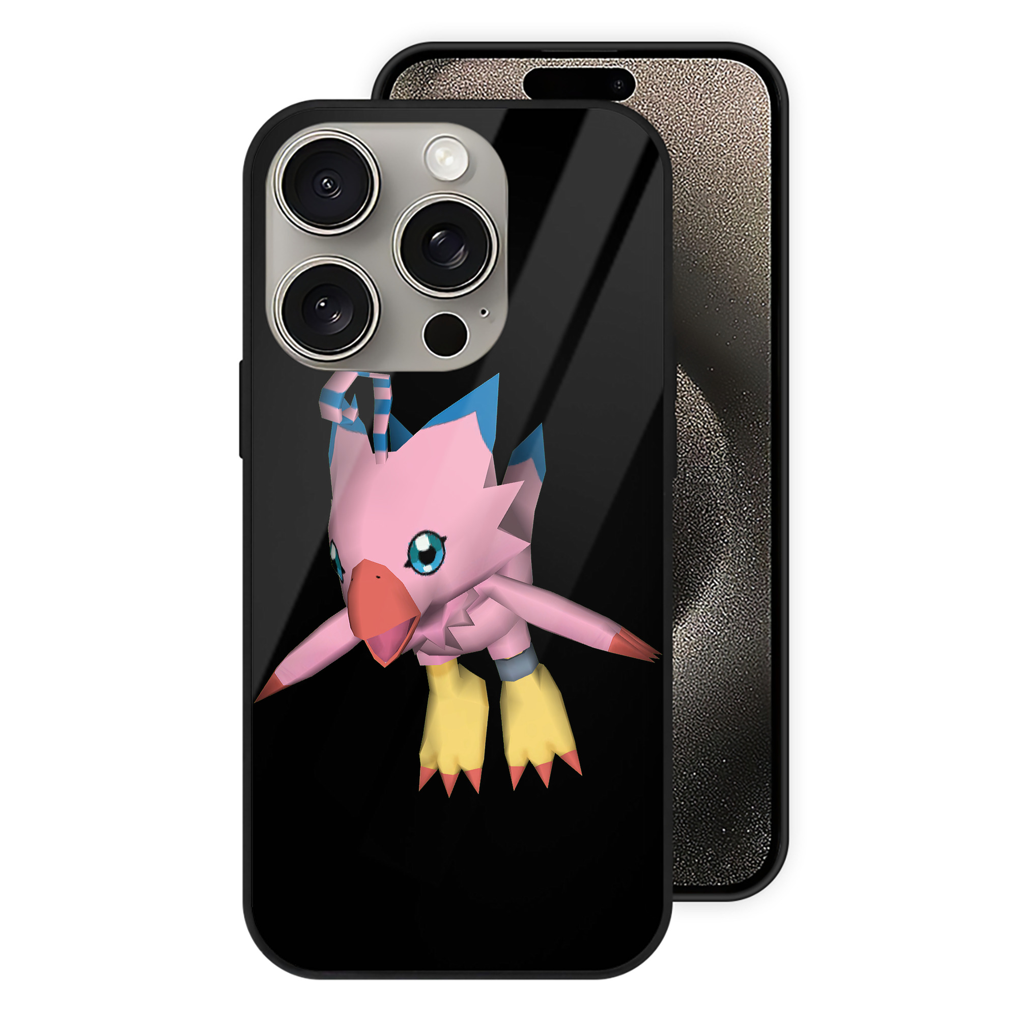 （画像用） Digimon デジタルモンスター/デジモン 【iPhone15Pro対応】スマホケース 耐衝撃＆黄変防止 背面ガラス
