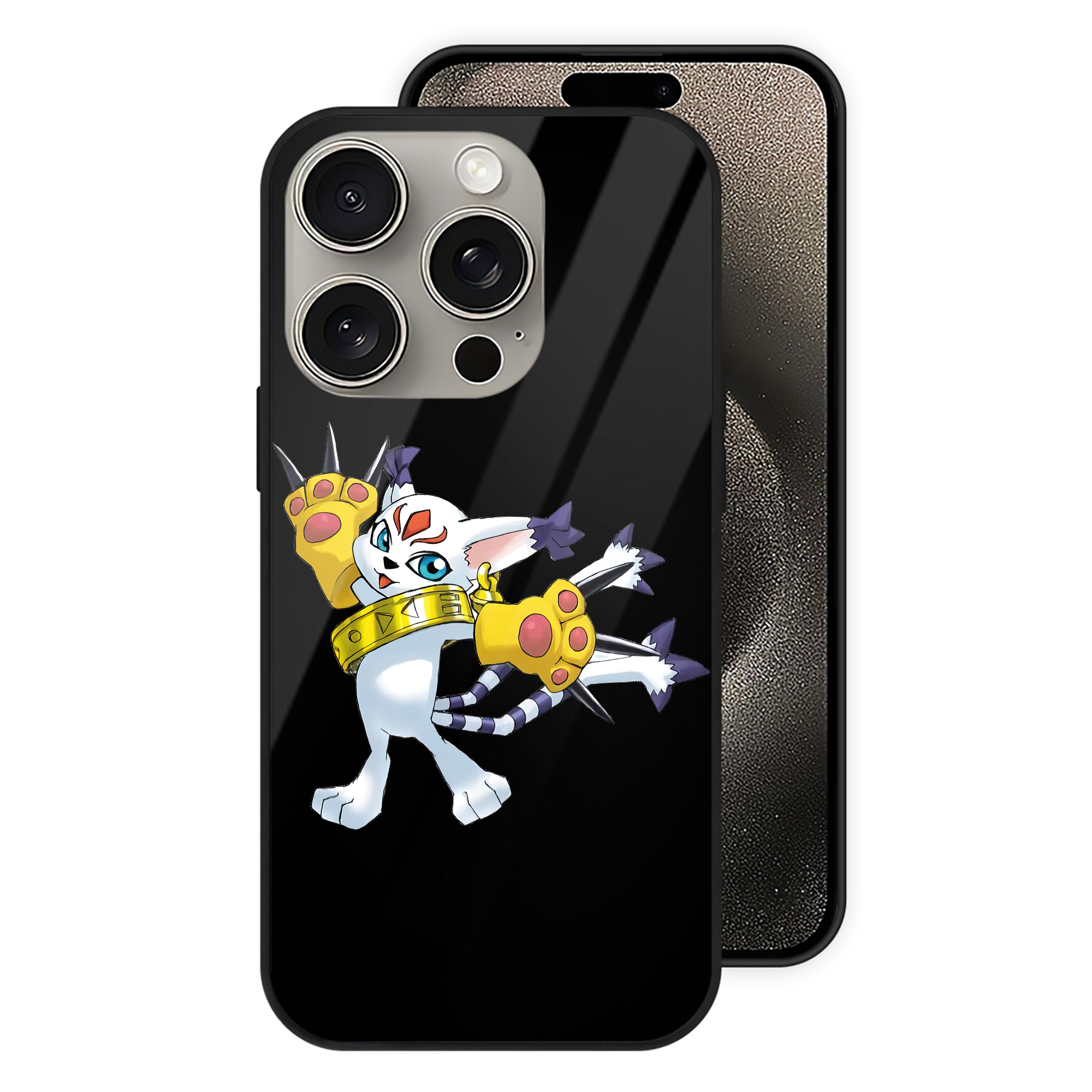 （画像用） Digimon デジタルモンスター/デジモン 【iPhone15Pro対応】スマホケース 耐衝撃＆黄変防止 背面ガラス
