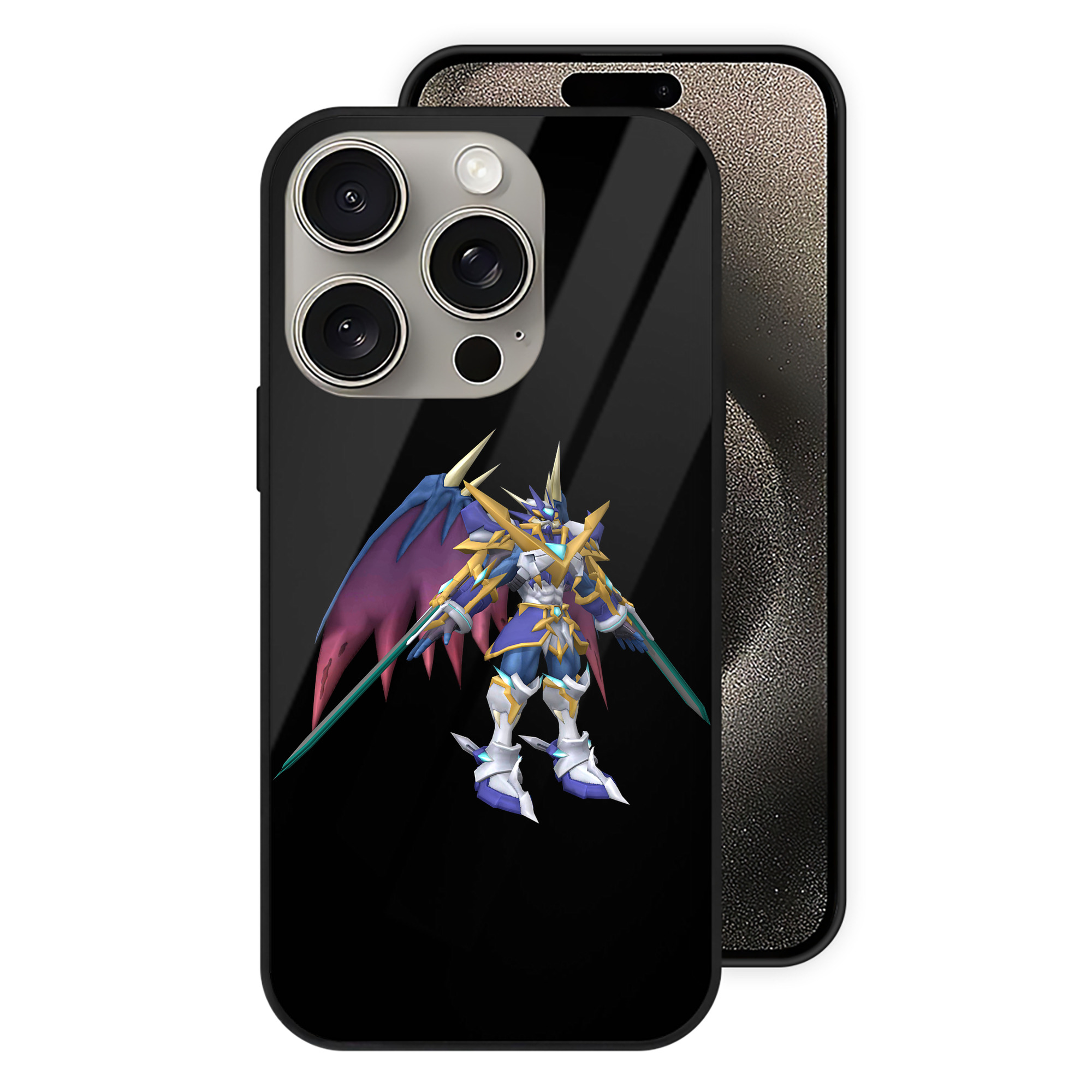 （画像用） Digimon デジタルモンスター/デジモン 【iPhone15Pro対応】スマホケース 耐衝撃＆黄変防止 背面ガラス