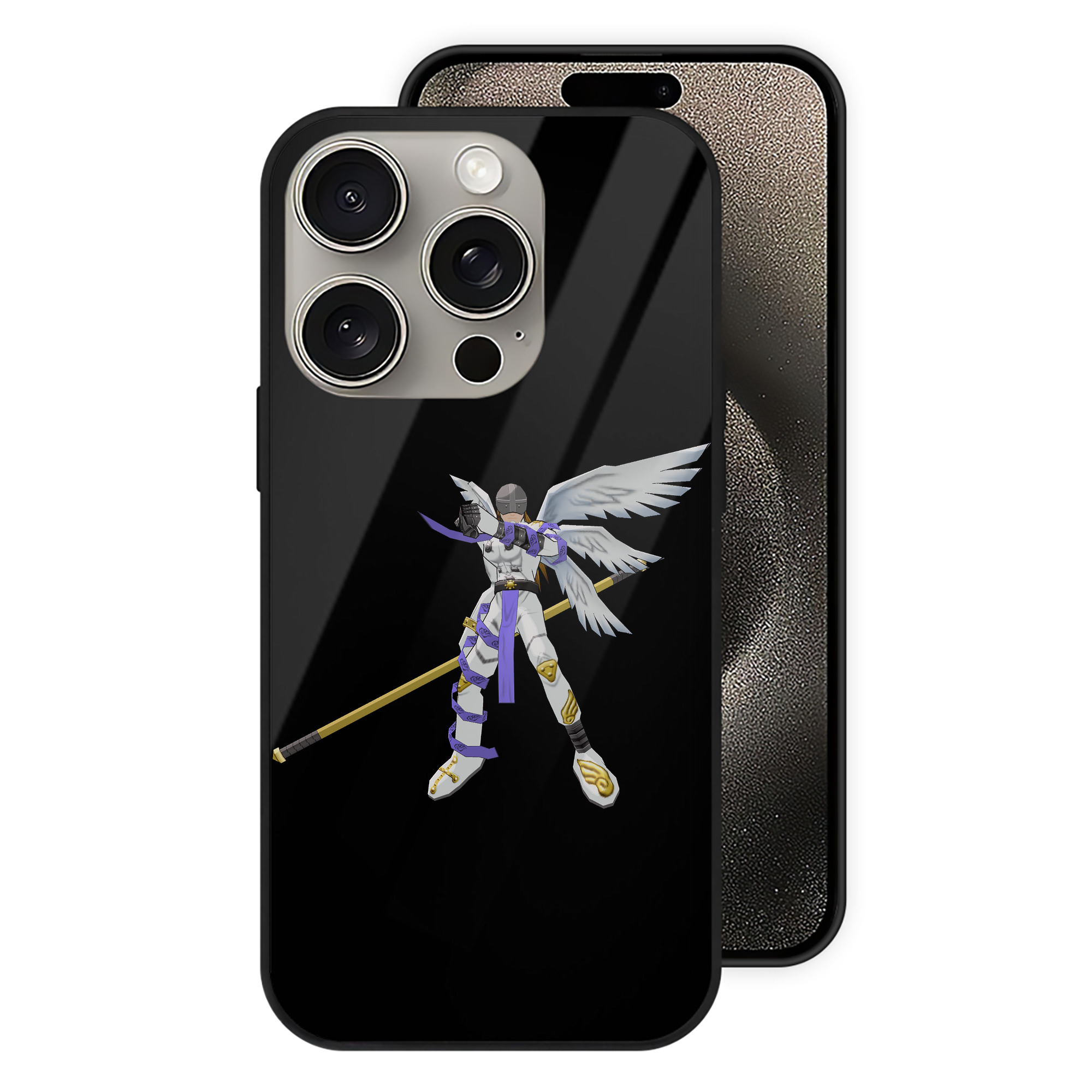 （画像用） Digimon デジタルモンスター/デジモン 【iPhone15Pro対応】スマホケース 耐衝撃＆黄変防止 背面ガラス