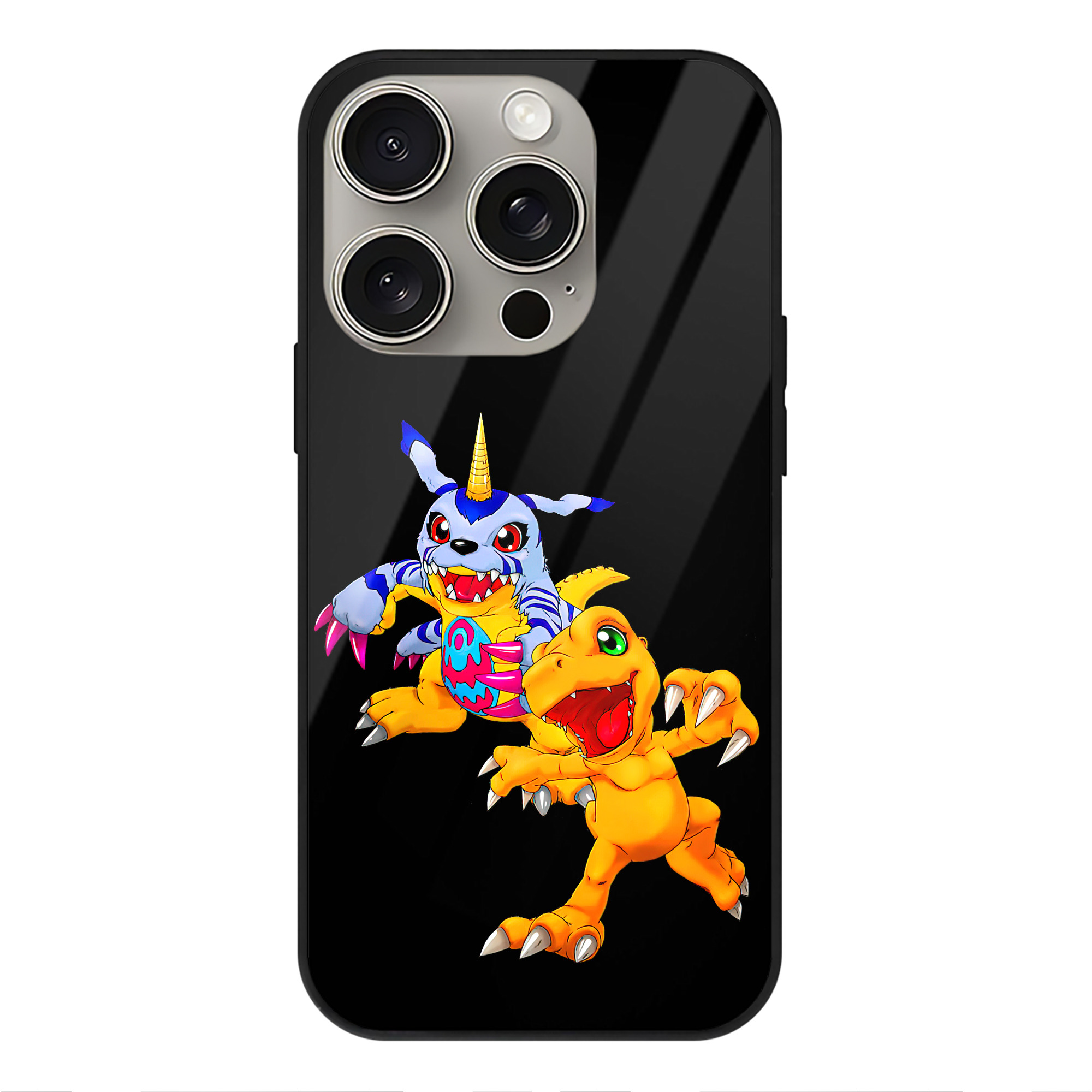 （画像用） Digimon デジタルモンスター/デジモン 【iPhone15Pro対応】スマホケース 耐衝撃＆黄変防止 背面ガラス