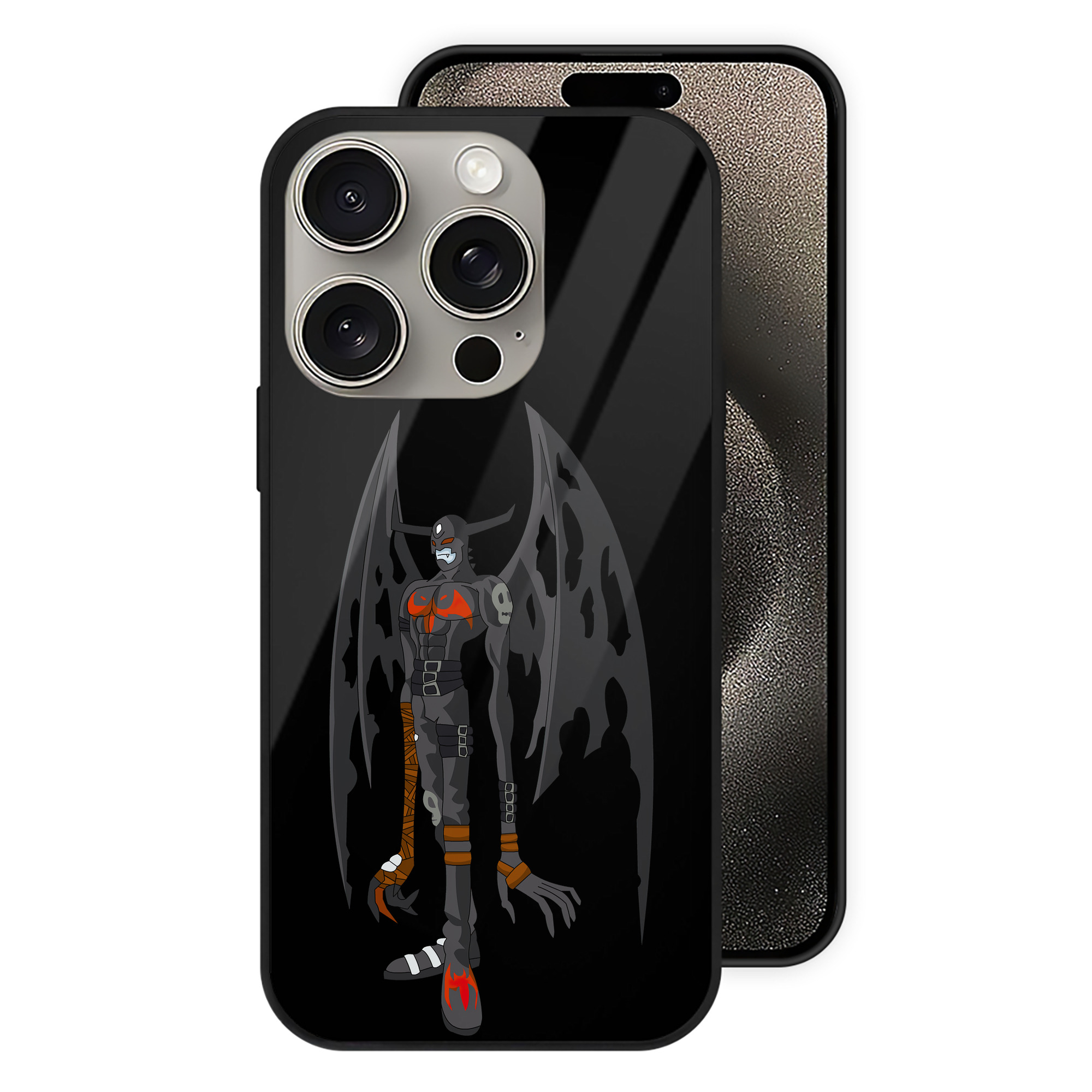 （画像用） Digimon デジタルモンスター/デジモン 【iPhone15Pro対応】スマホケース 耐衝撃＆黄変防止 背面ガラス