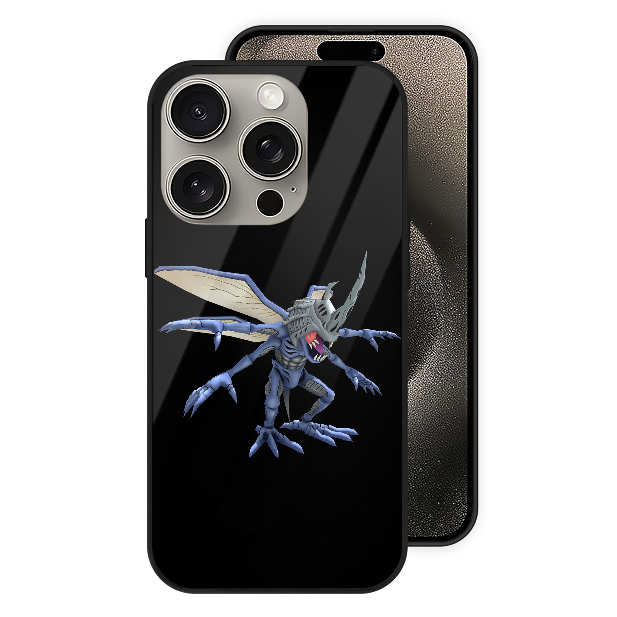 （画像用） Digimon デジタルモンスター/デジモン 【iPhone15Pro対応】スマホケース 耐衝撃＆黄変防止 背面ガラス