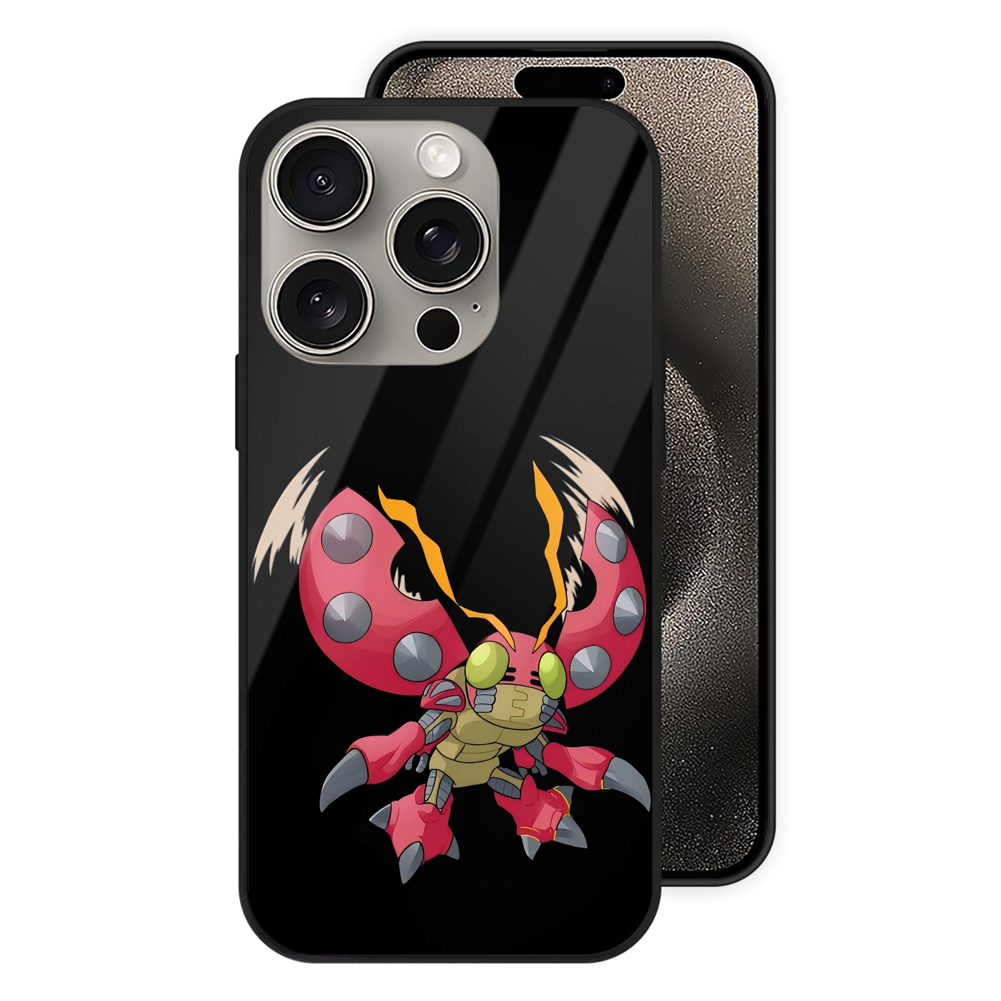 （画像用） Digimon デジタルモンスター/デジモン 【iPhone15Pro対応】スマホケース 耐衝撃＆黄変防止 背面ガラス