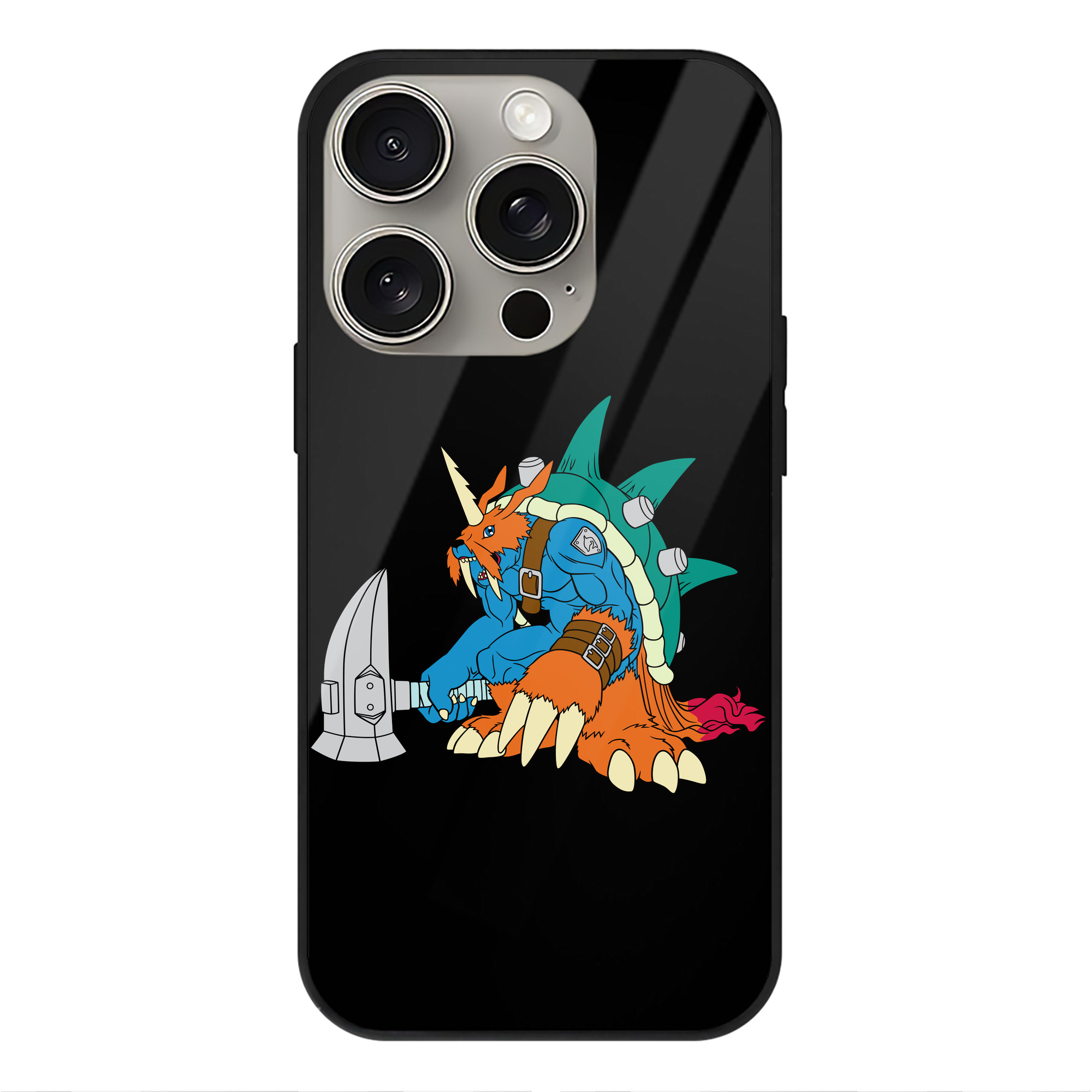 （画像用） Digimon デジタルモンスター/デジモン 【iPhone15Pro対応】スマホケース 耐衝撃＆黄変防止 背面ガラス
