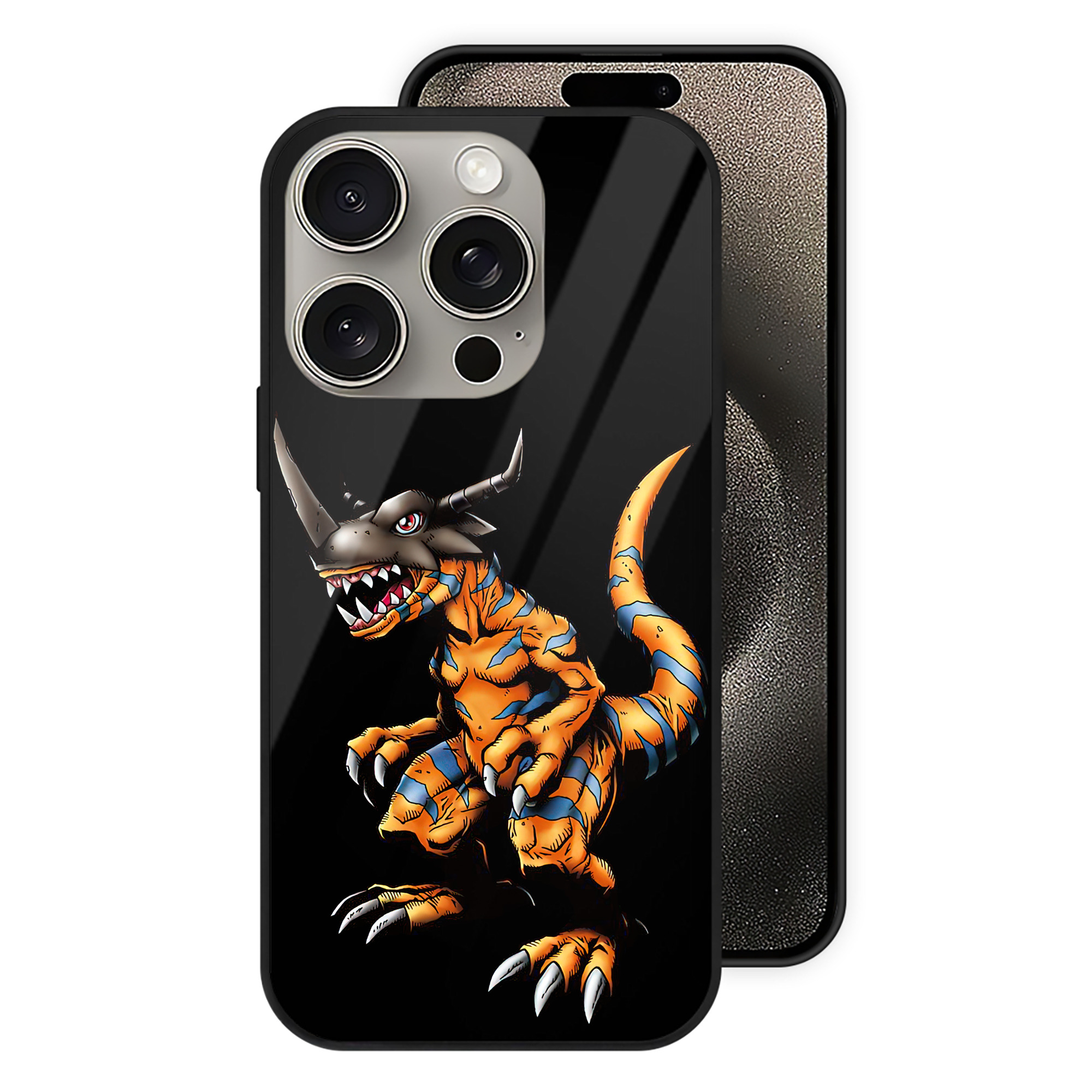 （画像用） Digimon デジタルモンスター/デジモン 【iPhone15Pro対応】スマホケース 耐衝撃＆黄変防止 背面ガラス