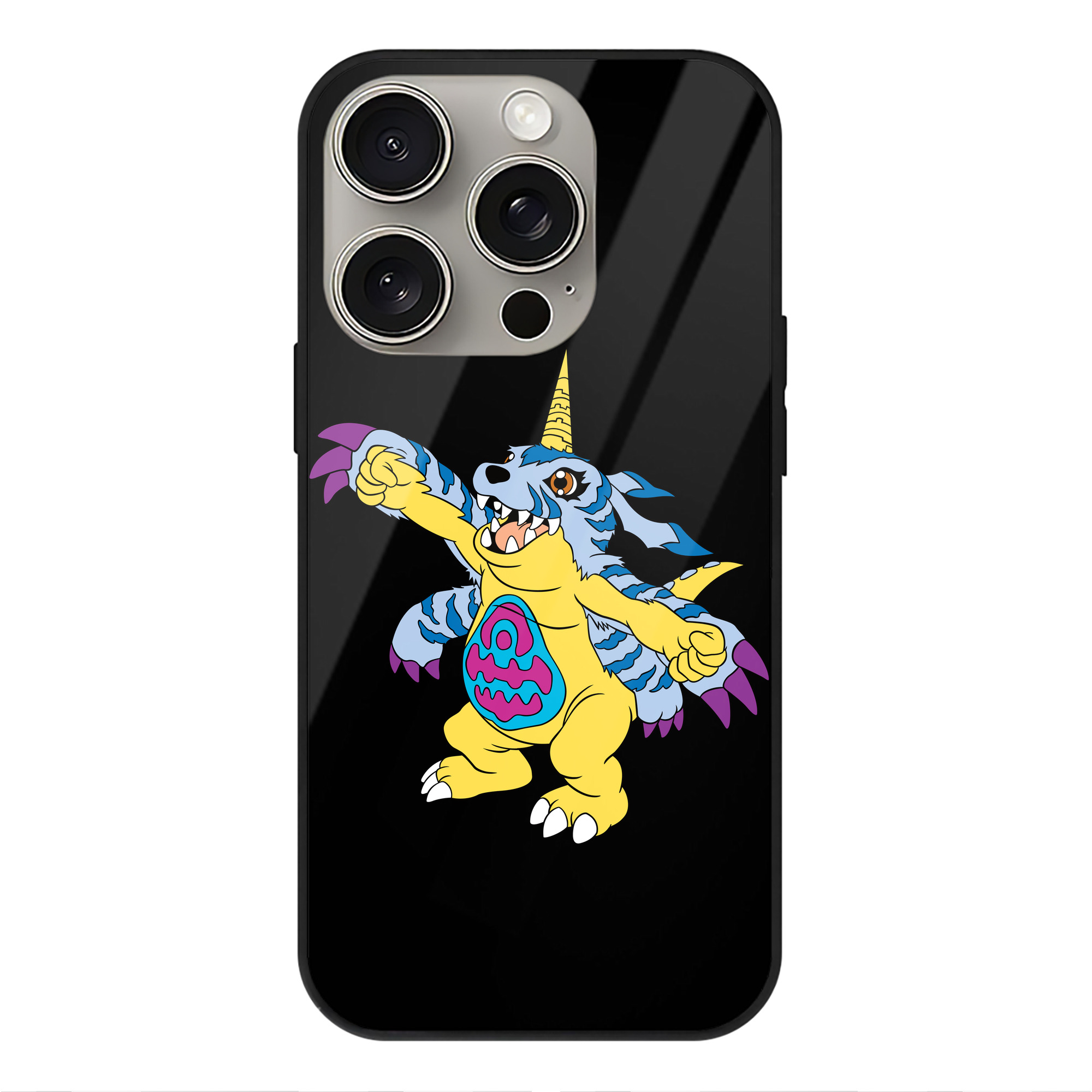 （画像用） Digimon デジタルモンスター/デジモン 【iPhone15Pro対応】スマホケース 耐衝撃＆黄変防止 背面ガラス