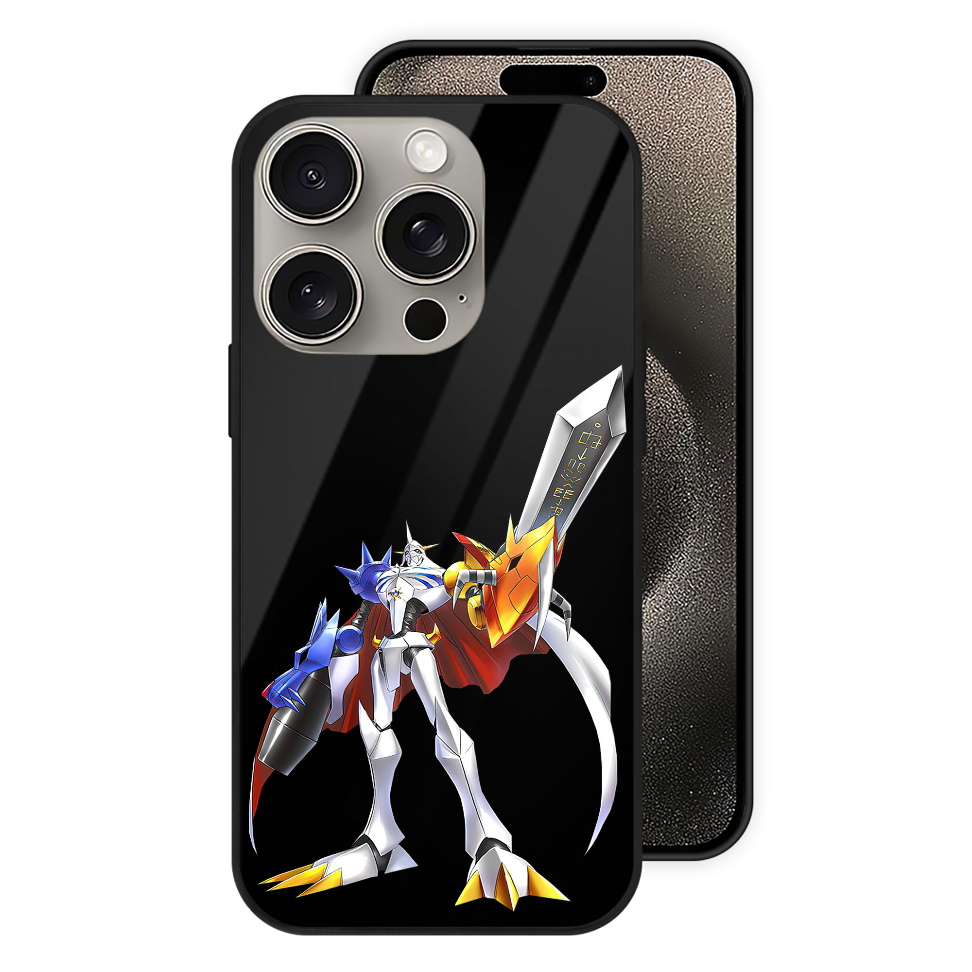 （画像用） Digimon デジタルモンスター/デジモン 【iPhone15Pro対応】スマホケース 耐衝撃＆黄変防止 背面ガラス