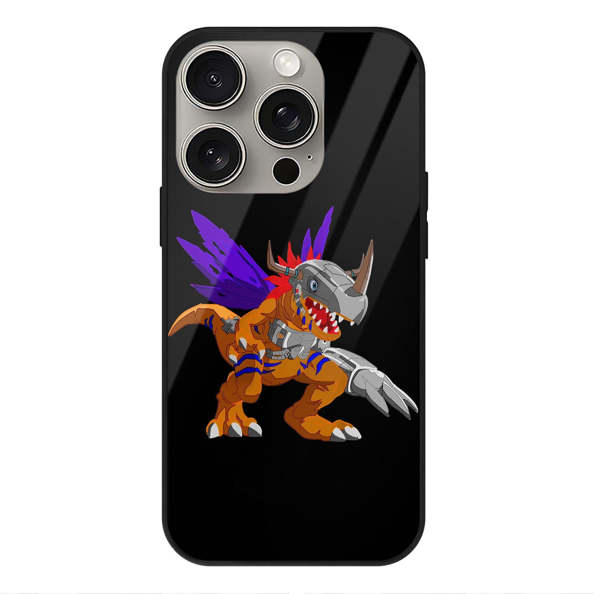 （画像用） Digimon デジタルモンスター/デジモン 【iPhone15Pro対応】スマホケース 耐衝撃＆黄変防止 背面ガラス