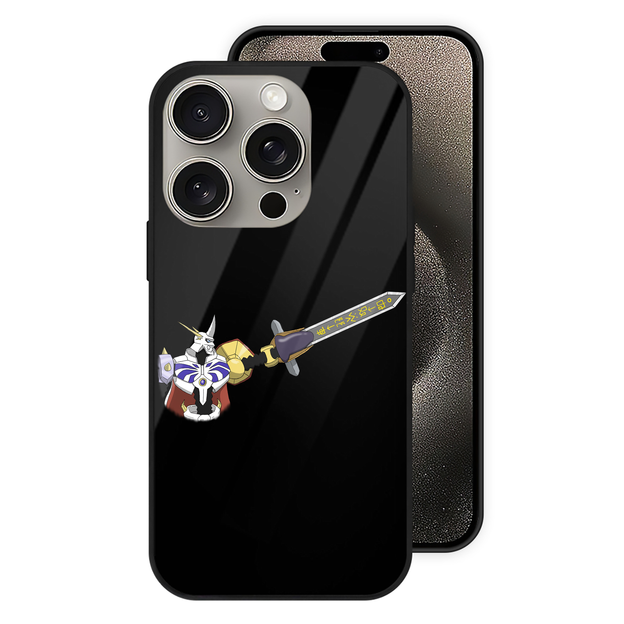 （画像用） Digimon デジタルモンスター/デジモン 【iPhone15Pro対応】スマホケース 耐衝撃＆黄変防止 背面ガラス