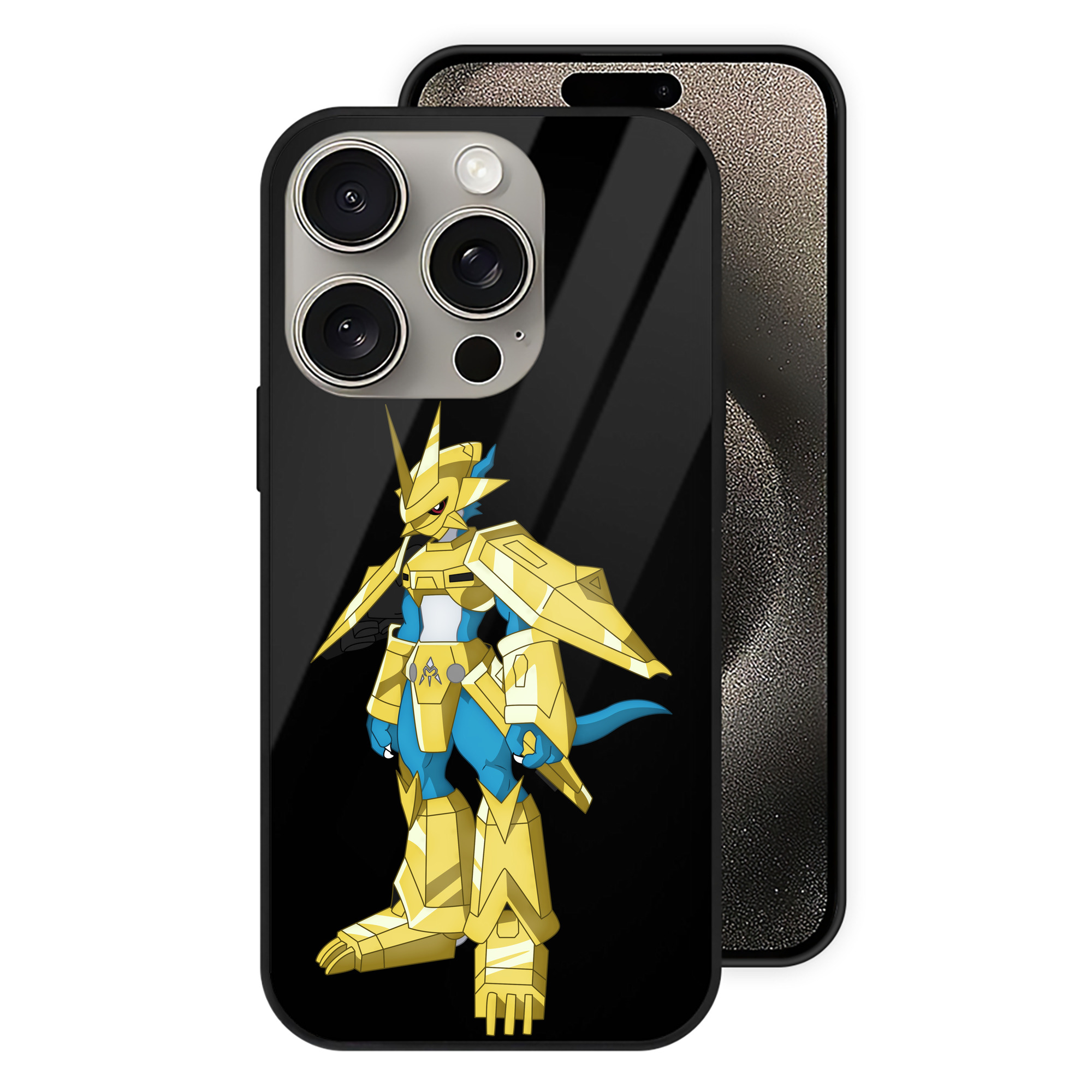 （画像用） Digimon デジタルモンスター/デジモン 【iPhone15Pro対応】スマホケース 耐衝撃＆黄変防止 背面ガラス