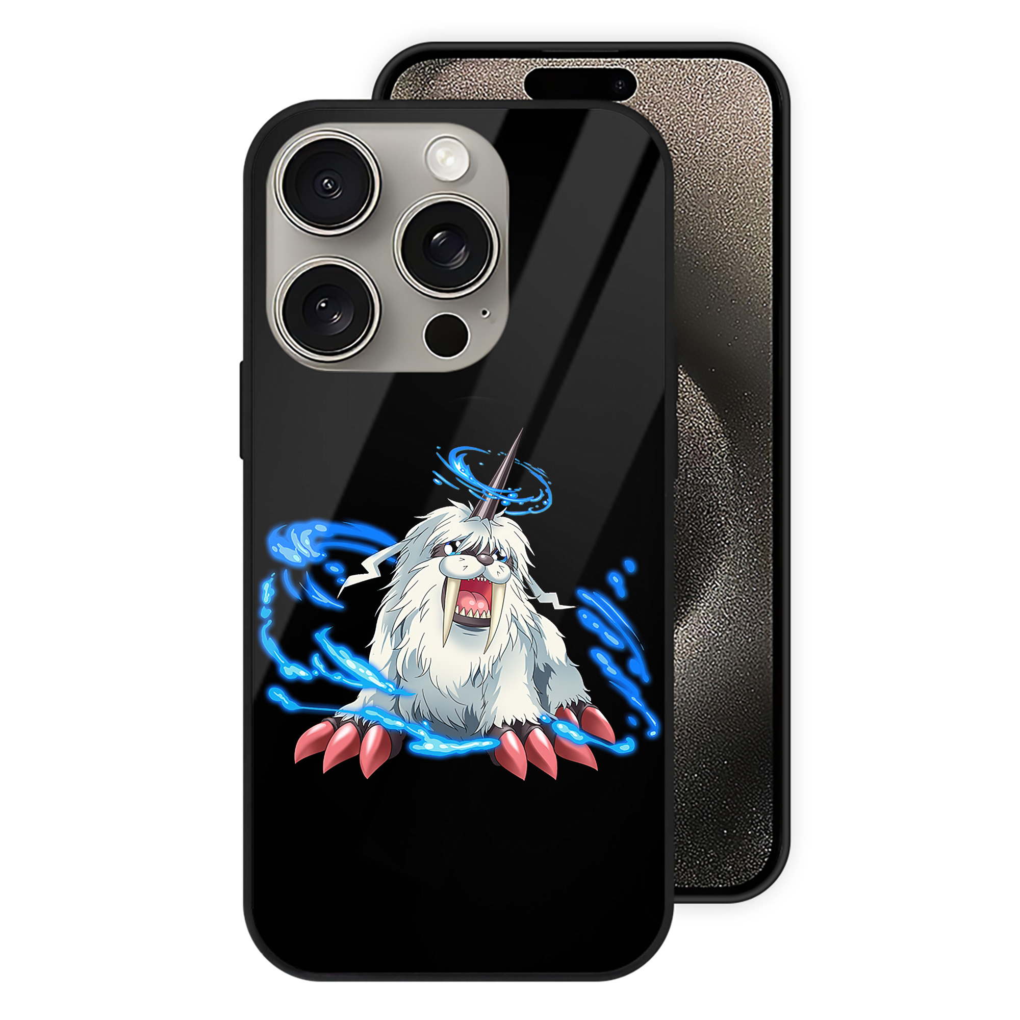 （画像用） Digimon デジタルモンスター/デジモン 【iPhone15Pro対応】スマホケース 耐衝撃＆黄変防止 背面ガラス
