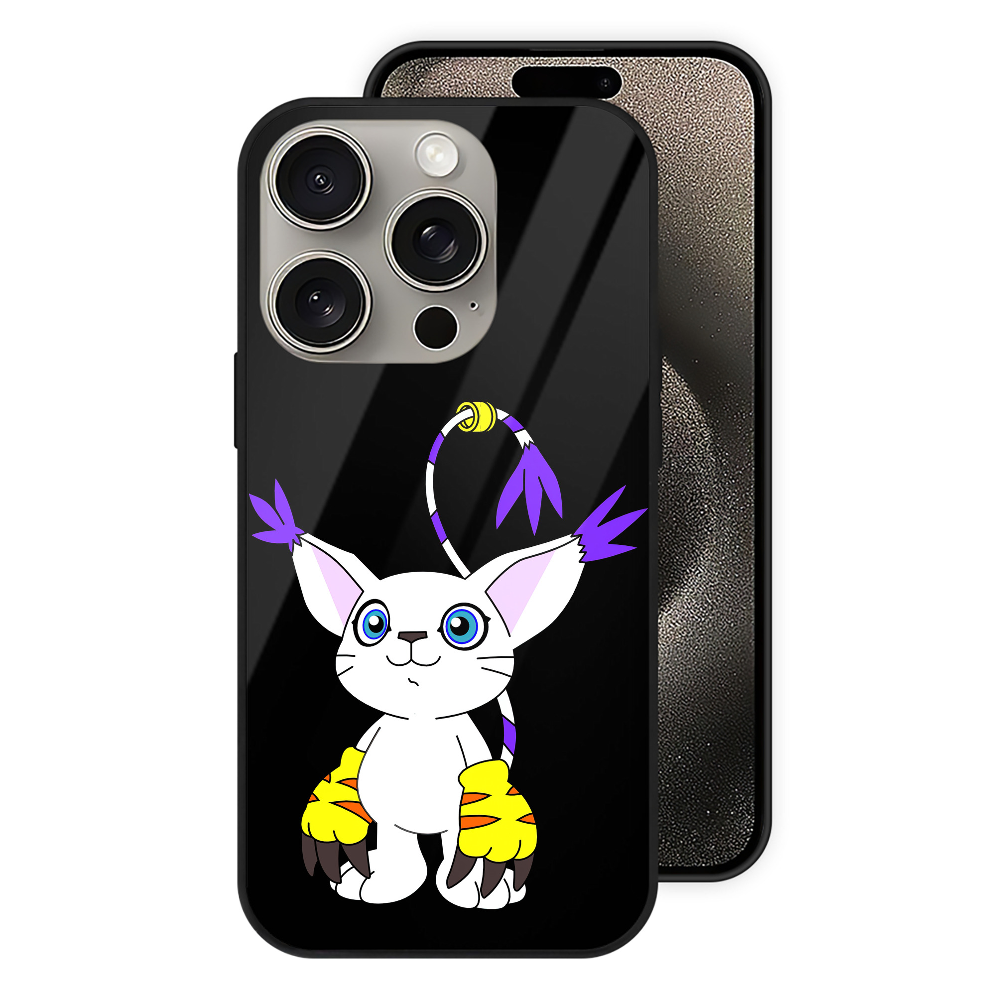（画像用） Digimon デジタルモンスター/デジモン 【iPhone15Pro対応】スマホケース 耐衝撃＆黄変防止 背面ガラス