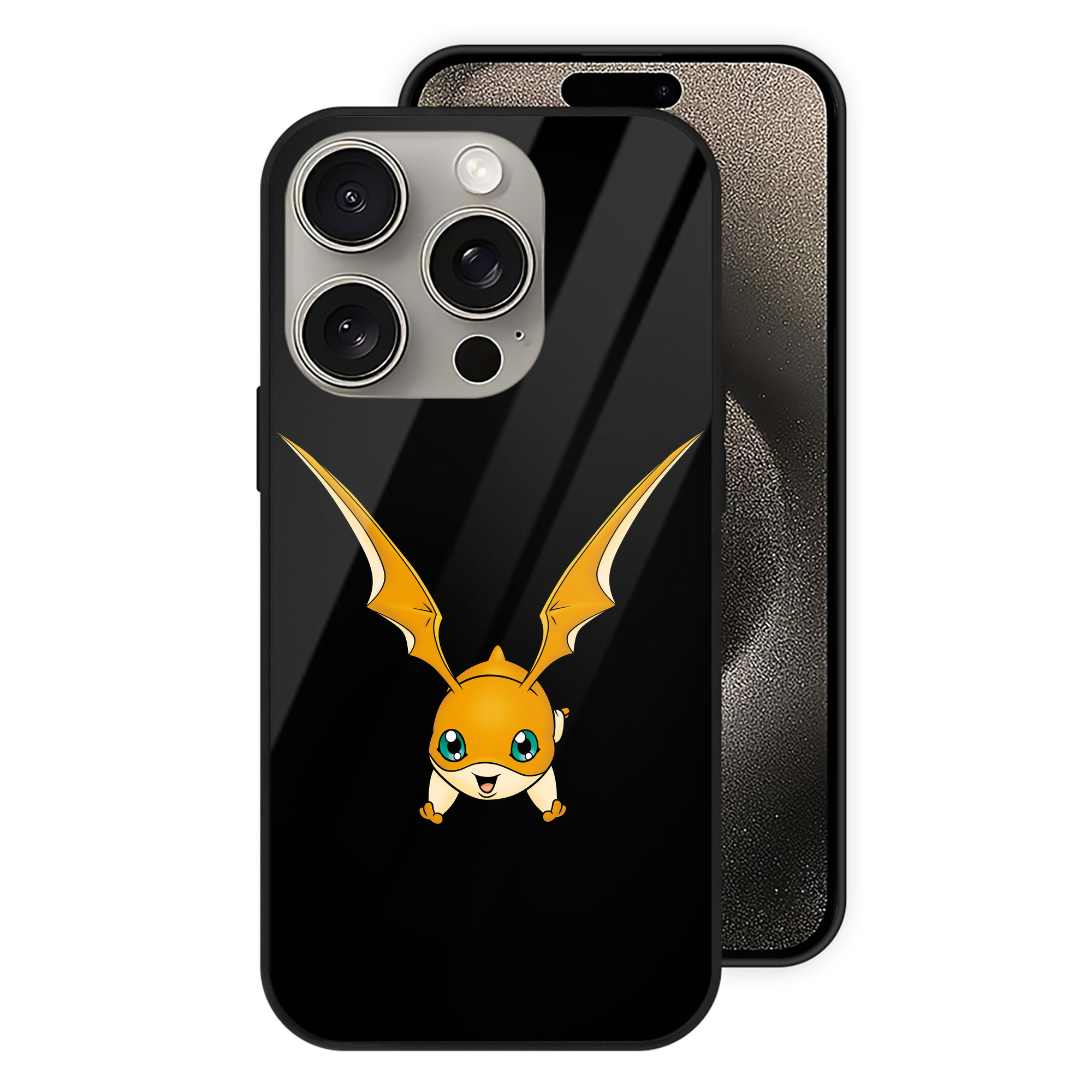 （画像用） Digimon デジタルモンスター/デジモン 【iPhone15Pro対応】スマホケース 耐衝撃＆黄変防止 背面ガラス