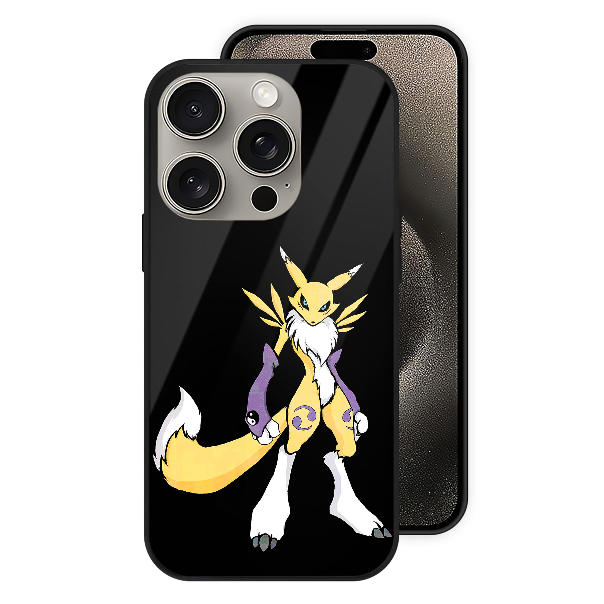 （画像用） Digimon デジタルモンスター/デジモン 【iPhone15Pro対応】スマホケース 耐衝撃＆黄変防止 背面ガラス