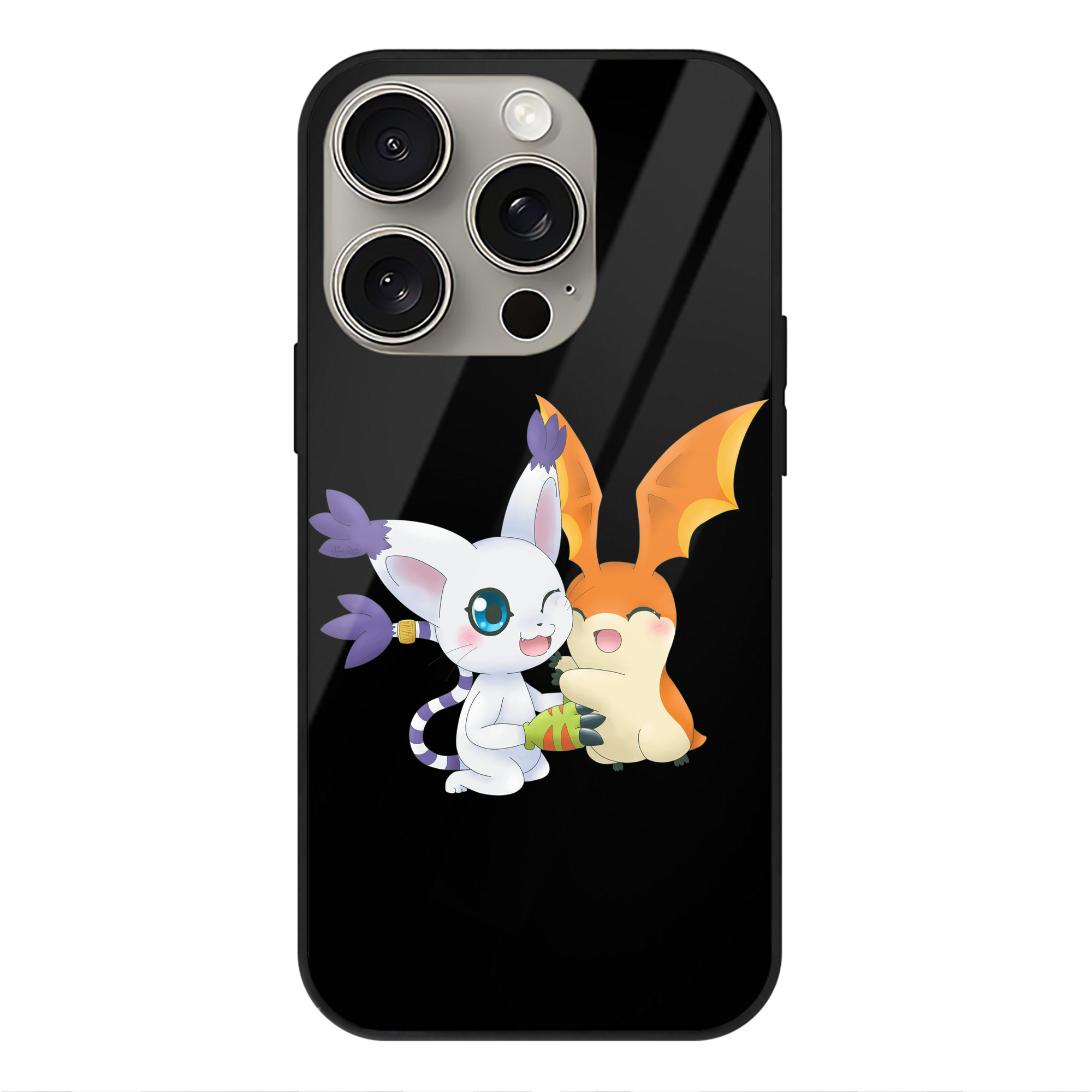 （画像用） Digimon デジタルモンスター/デジモン 【iPhone15Pro対応】スマホケース 耐衝撃＆黄変防止 背面ガラス