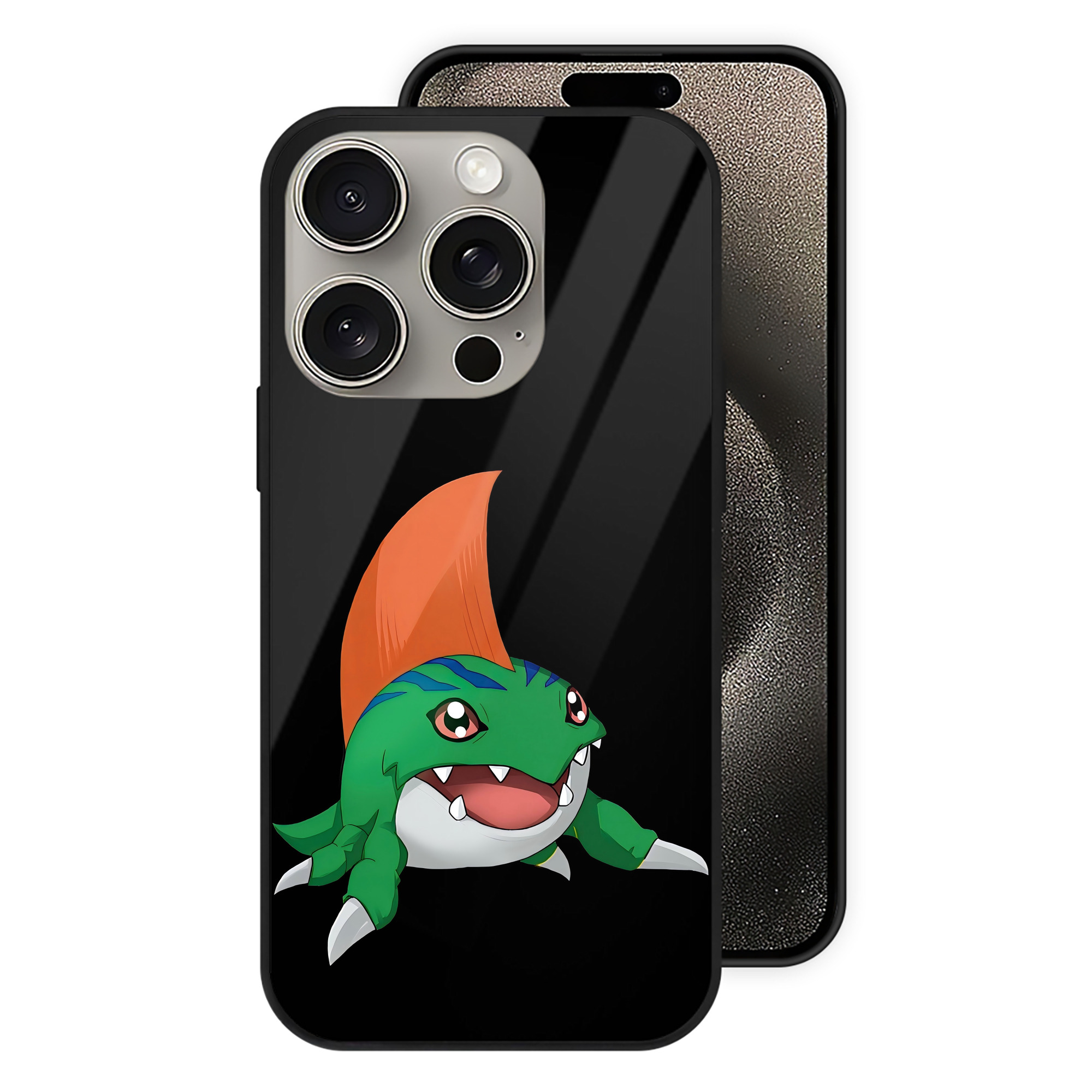 （画像用） Digimon デジタルモンスター/デジモン 【iPhone15Pro対応】スマホケース 耐衝撃＆黄変防止 背面ガラス