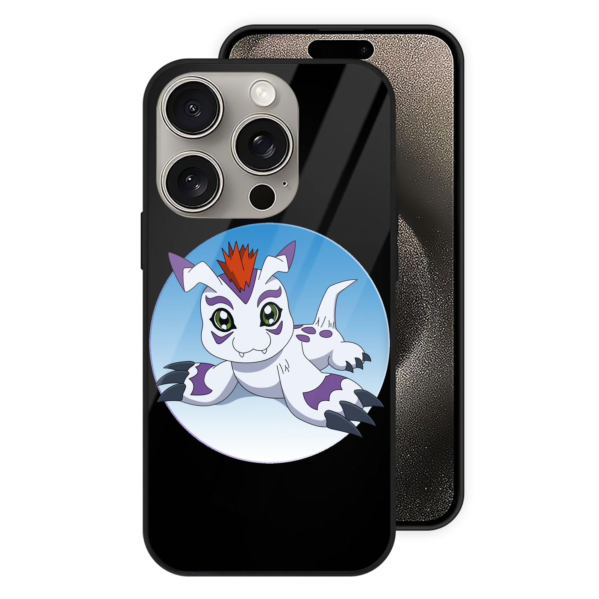 （画像用） Digimon デジタルモンスター/デジモン 【iPhone15Pro対応】スマホケース 耐衝撃＆黄変防止 背面ガラス
