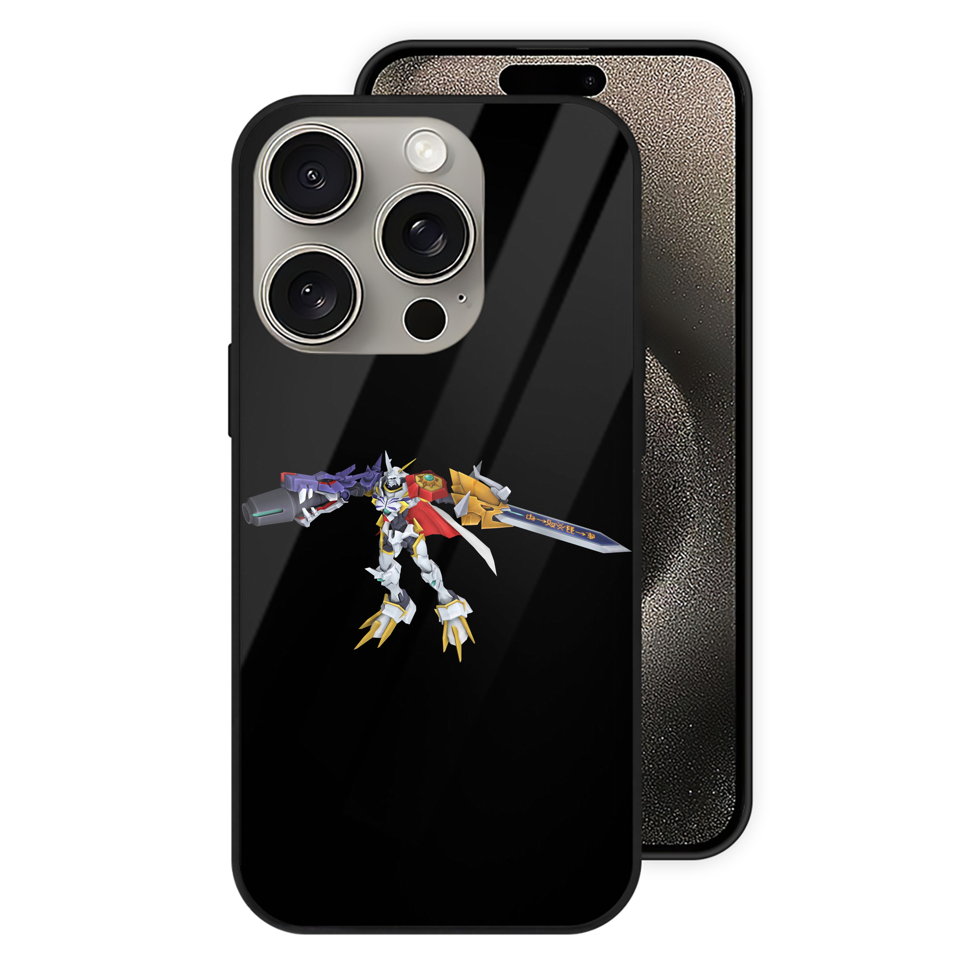 （画像用） Digimon デジタルモンスター/デジモン 【iPhone15Pro対応】スマホケース 耐衝撃＆黄変防止 背面ガラス