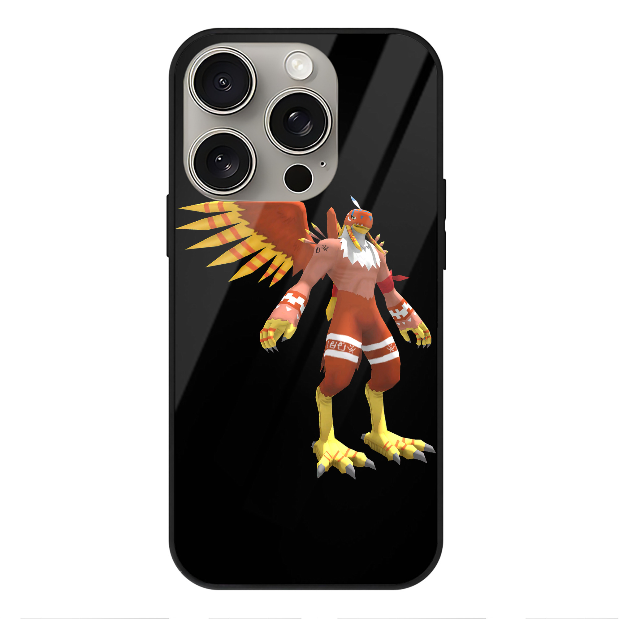 （画像用） Digimon デジタルモンスター/デジモン 【iPhone15Pro対応】スマホケース 耐衝撃＆黄変防止 背面ガラス