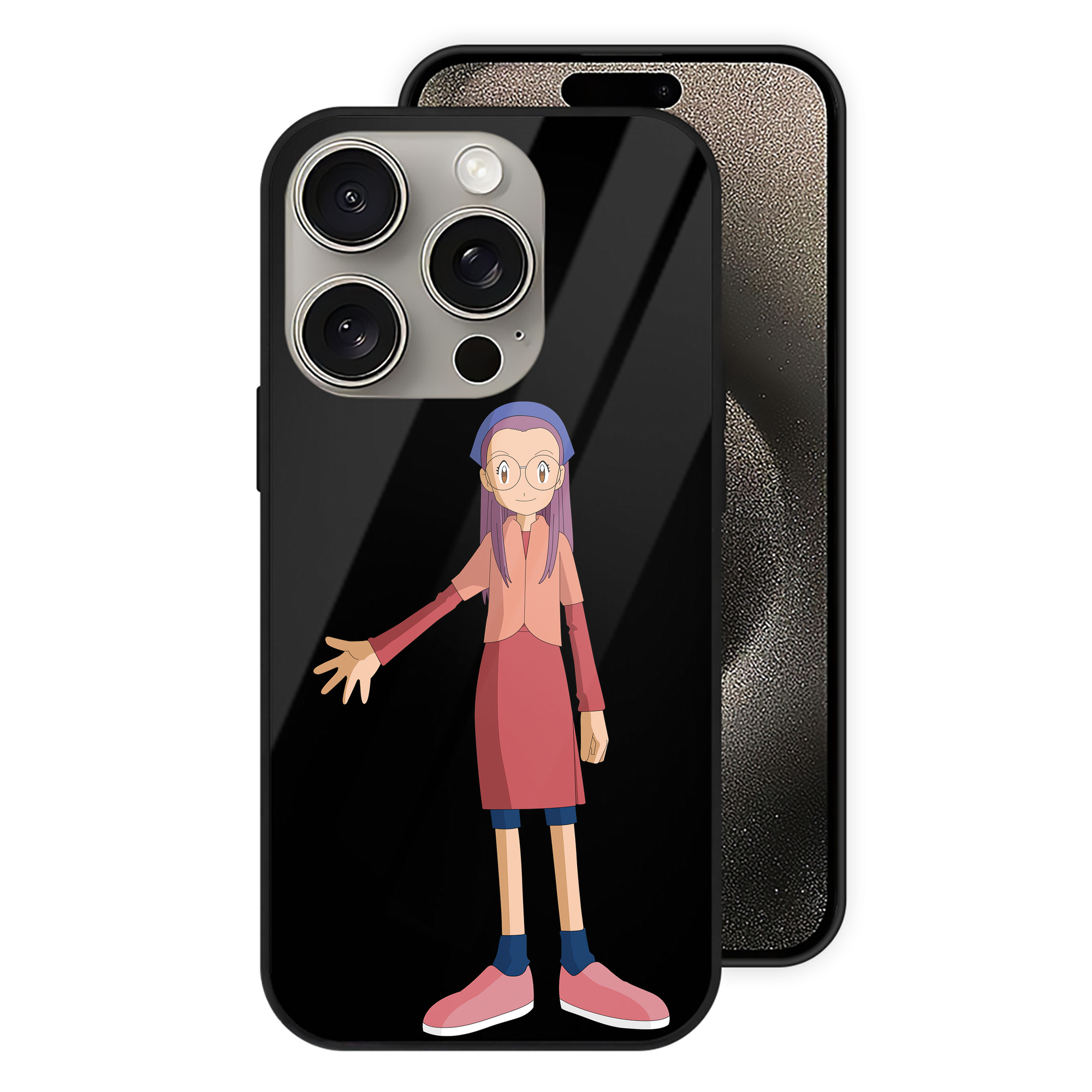 （画像用） Digimon デジタルモンスター/デジモン 【iPhone15Pro対応】スマホケース 耐衝撃＆黄変防止 背面ガラス