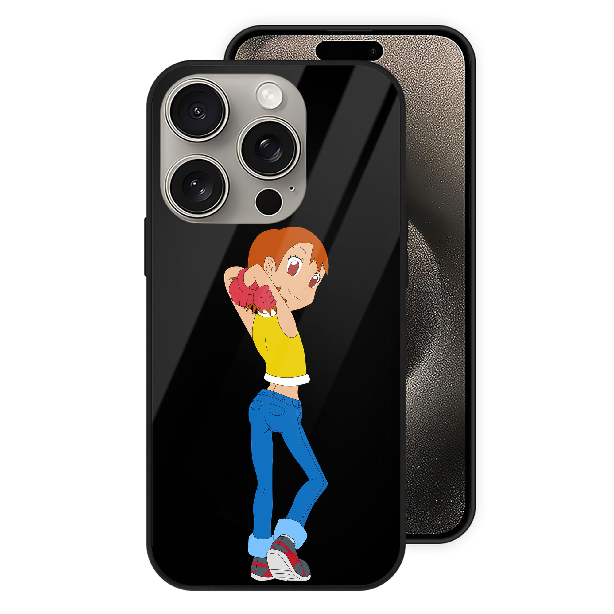（画像用） Digimon デジタルモンスター/デジモン 【iPhone15Pro対応】スマホケース 耐衝撃＆黄変防止 背面ガラス