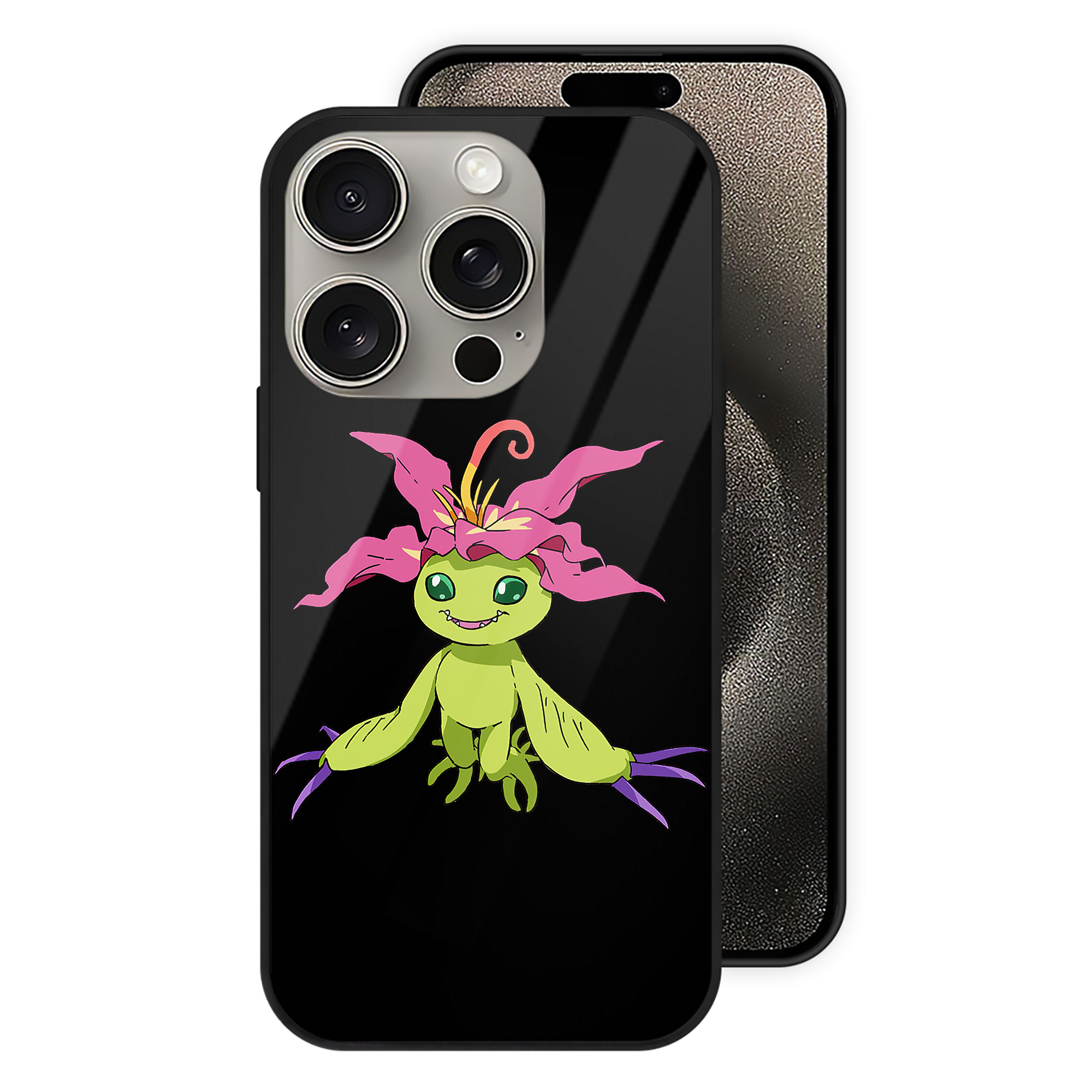 （画像用） Digimon デジタルモンスター/デジモン 【iPhone15Pro対応】スマホケース 耐衝撃＆黄変防止 背面ガラス