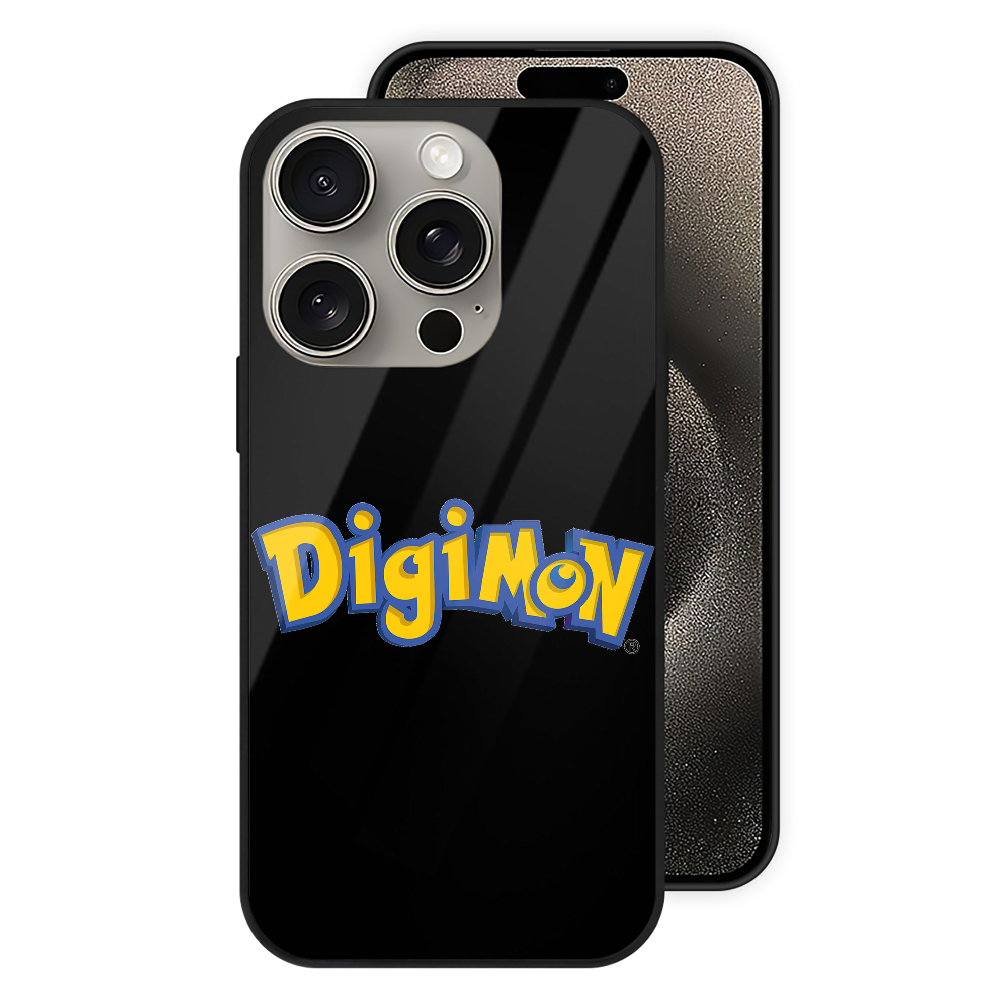 （画像用） Digimon デジタルモンスター/デジモン 【iPhone15Pro対応】スマホケース 耐衝撃＆黄変防止 背面ガラス