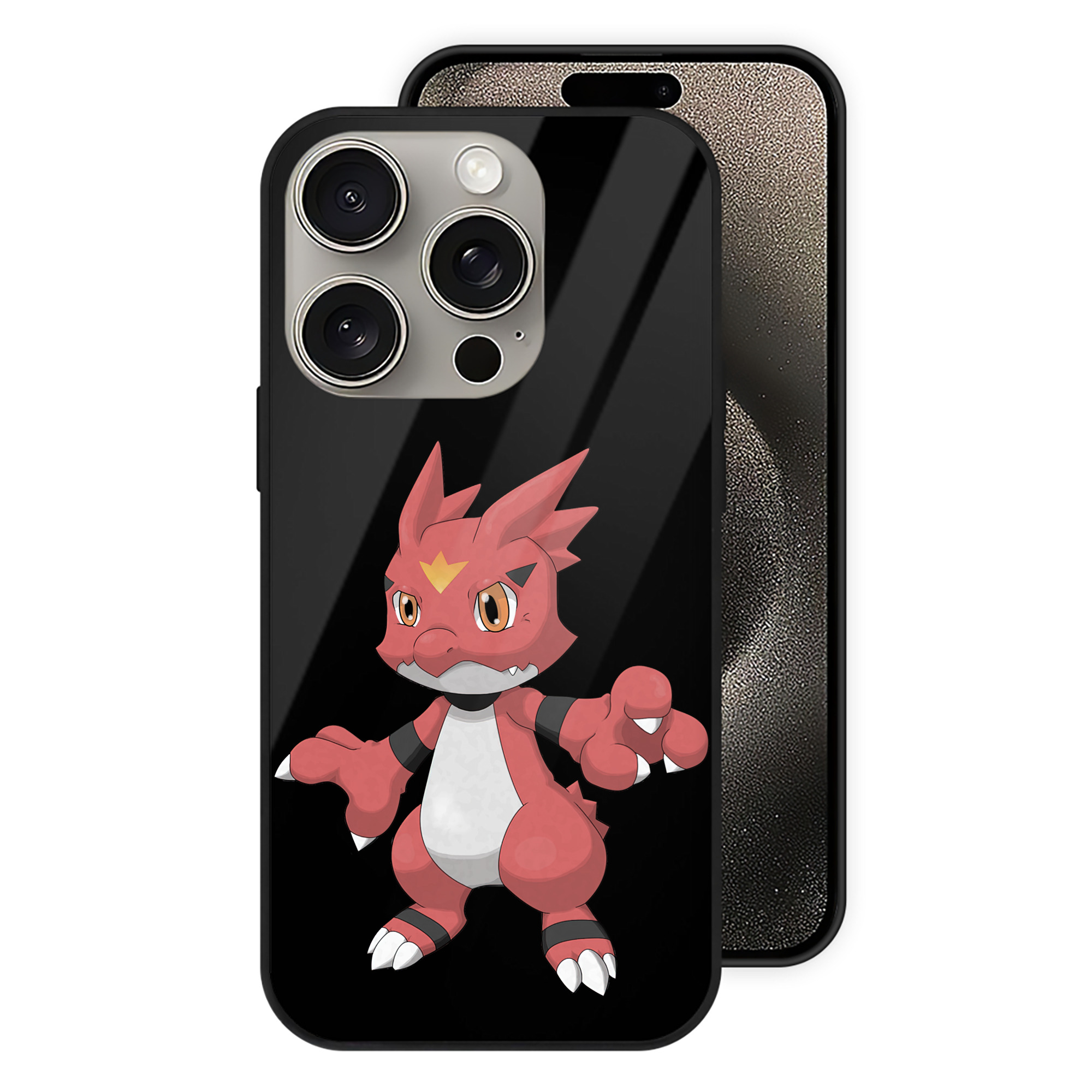 （画像用） Digimon デジタルモンスター/デジモン 【iPhone15Pro対応】スマホケース 耐衝撃＆黄変防止 背面ガラス