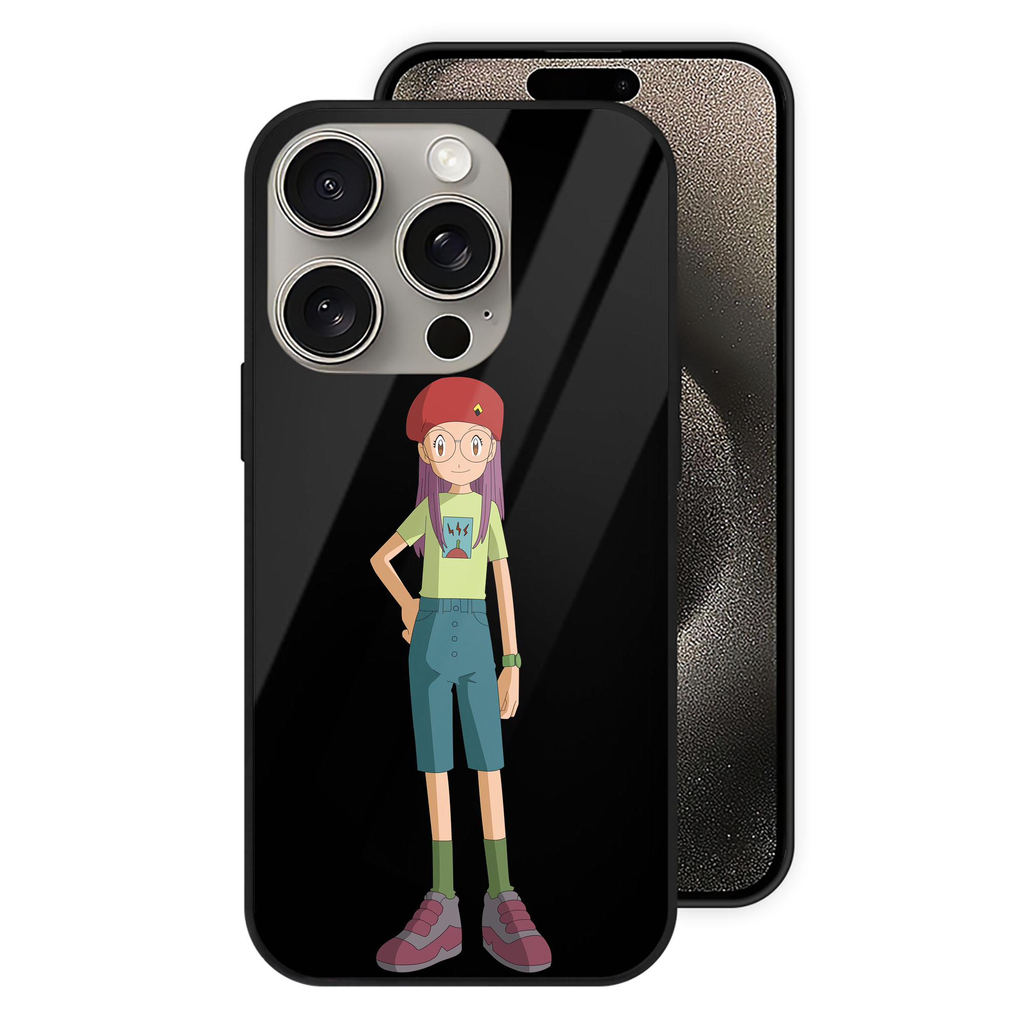 （画像用） Digimon デジタルモンスター/デジモン 【iPhone15Pro対応】スマホケース 耐衝撃＆黄変防止 背面ガラス