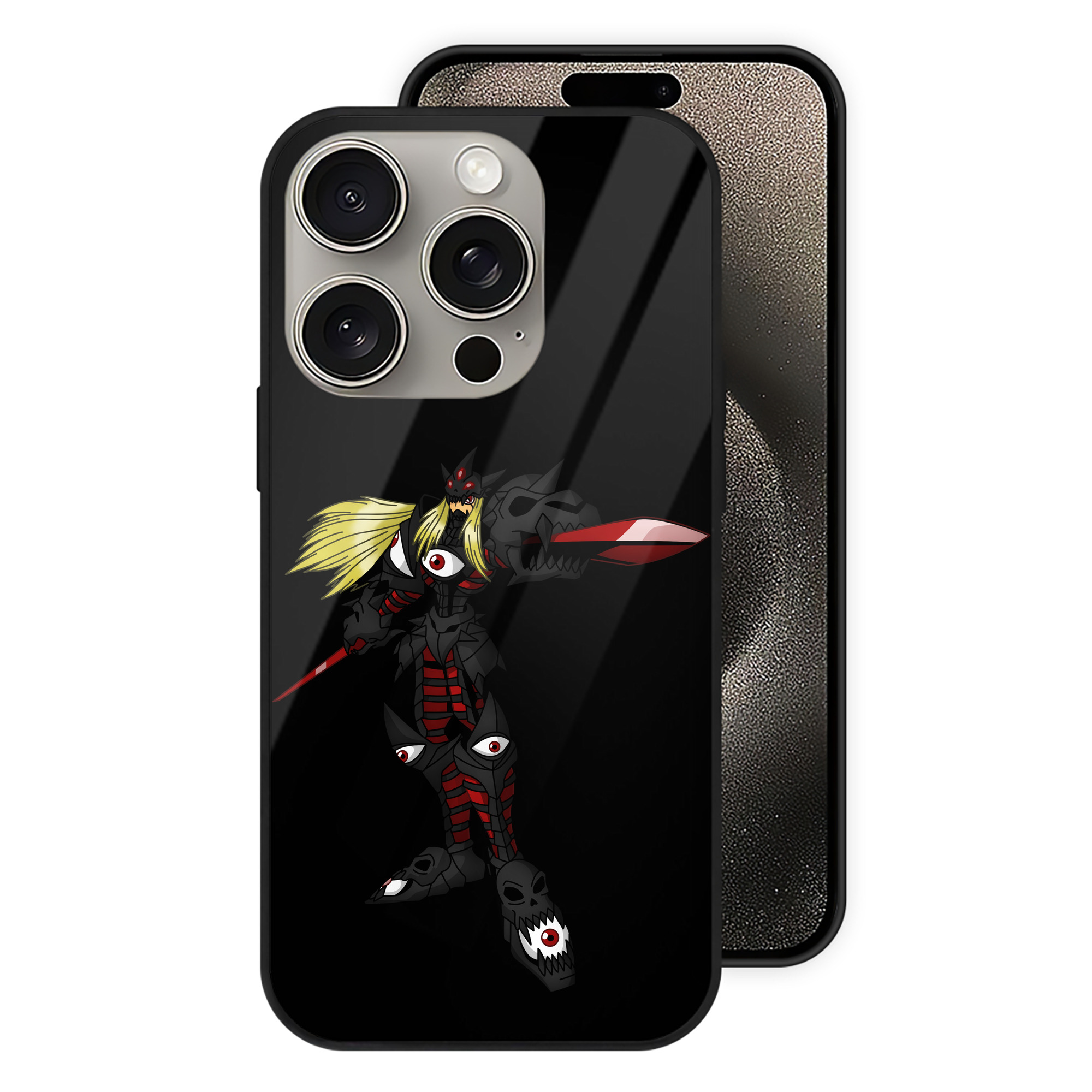 （画像用） Digimon デジタルモンスター/デジモン 【iPhone15Pro対応】スマホケース 耐衝撃＆黄変防止 背面ガラス