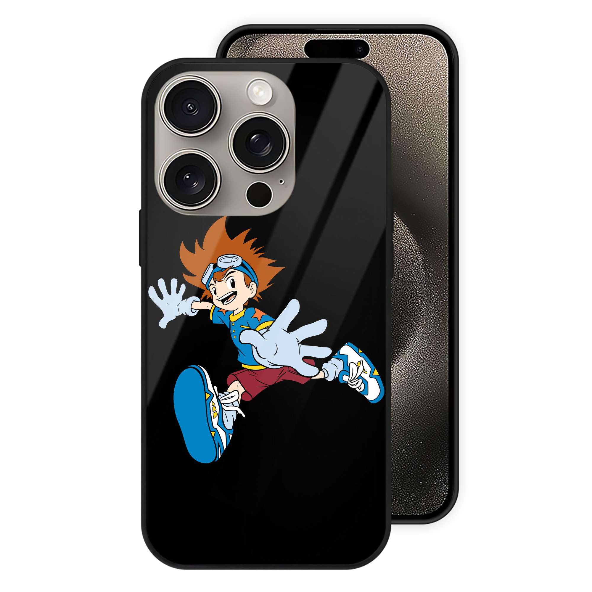 （画像用） Digimon デジタルモンスター/デジモン 【iPhone15Pro対応】スマホケース 耐衝撃＆黄変防止 背面ガラス