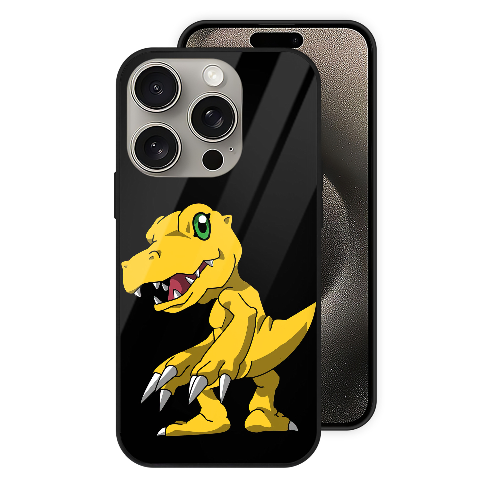 （画像用） Digimon デジタルモンスター/デジモン 【iPhone15Pro対応】スマホケース 耐衝撃＆黄変防止 背面ガラス