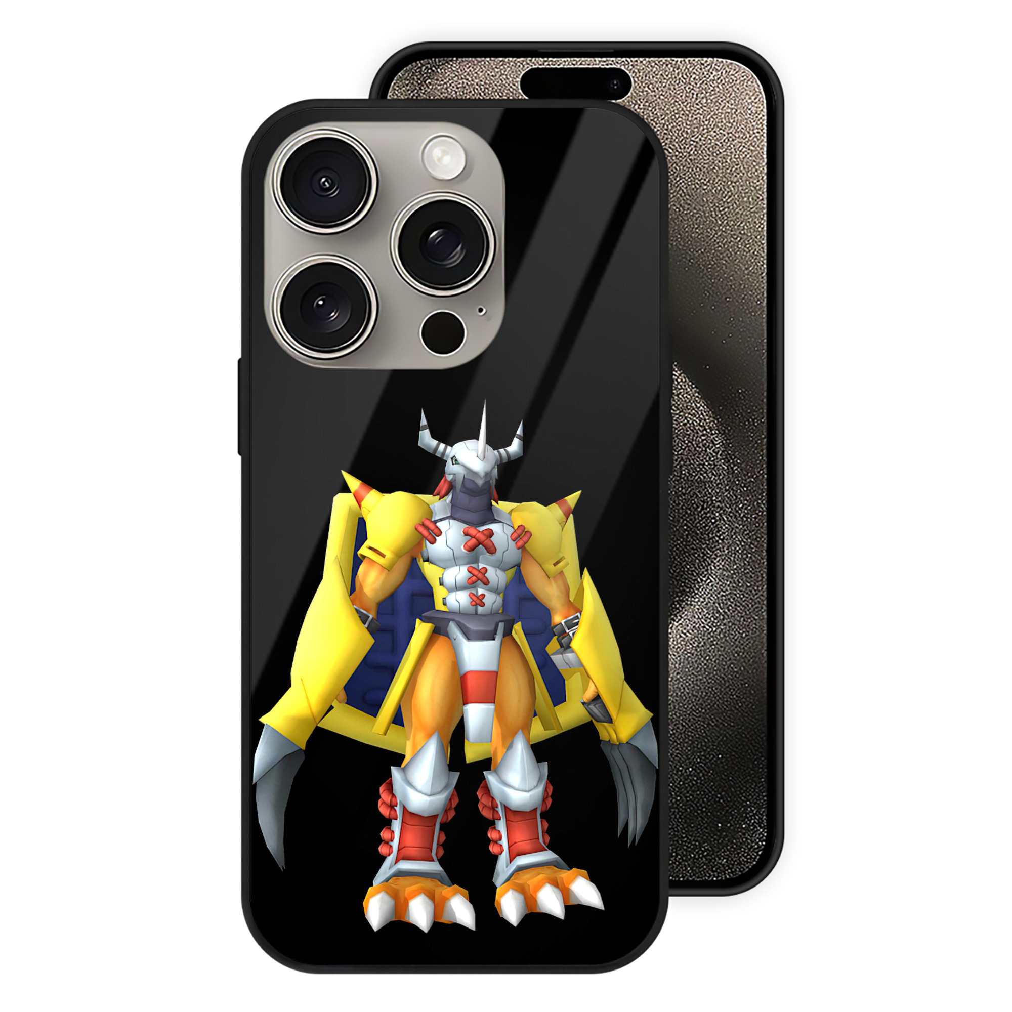 （画像用） Digimon デジタルモンスター/デジモン 【iPhone15Pro対応】スマホケース 耐衝撃＆黄変防止 背面ガラス